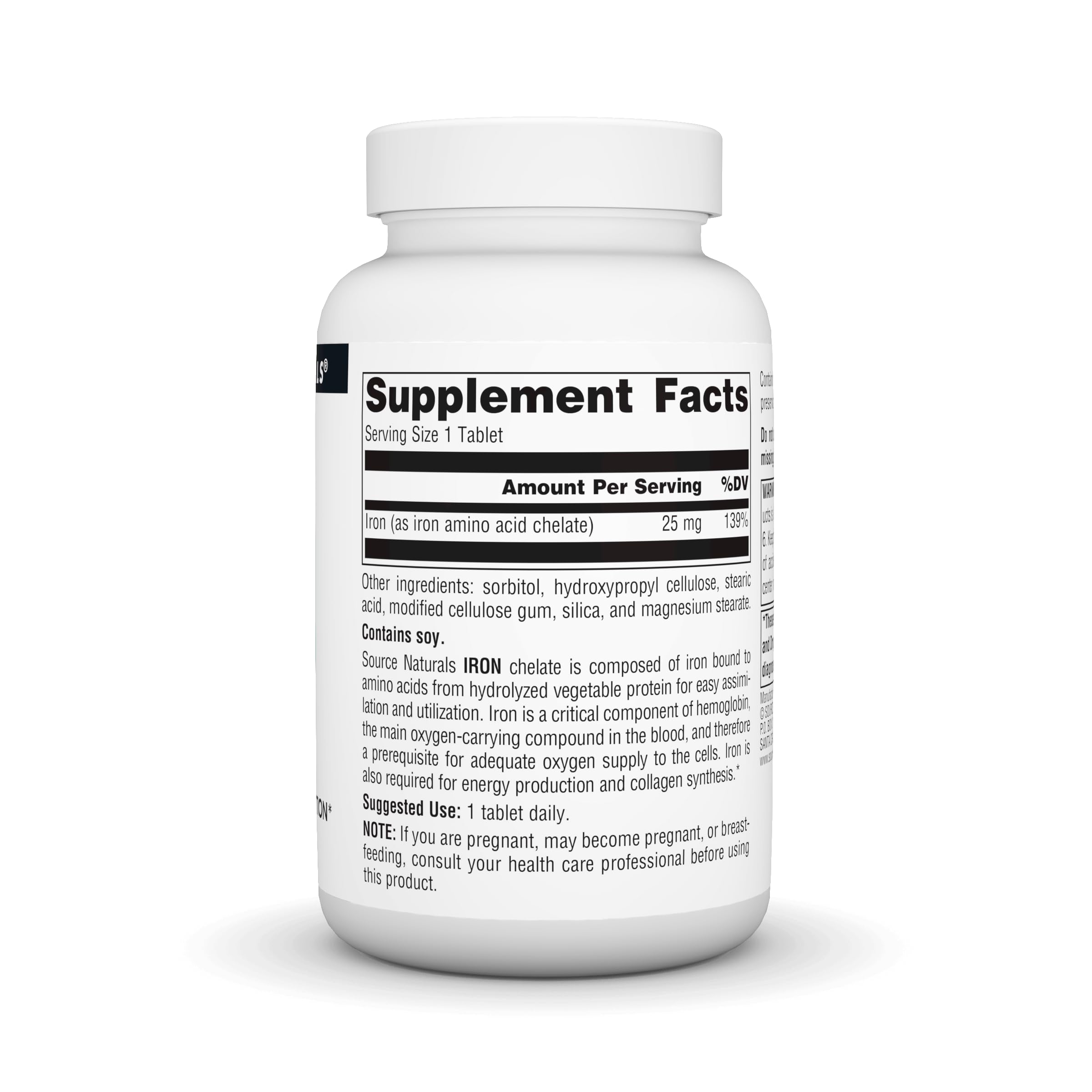 Source Naturals Iron, Amino Acid Chelate – Energy Support Dietary Supplement (250 Tablets)
