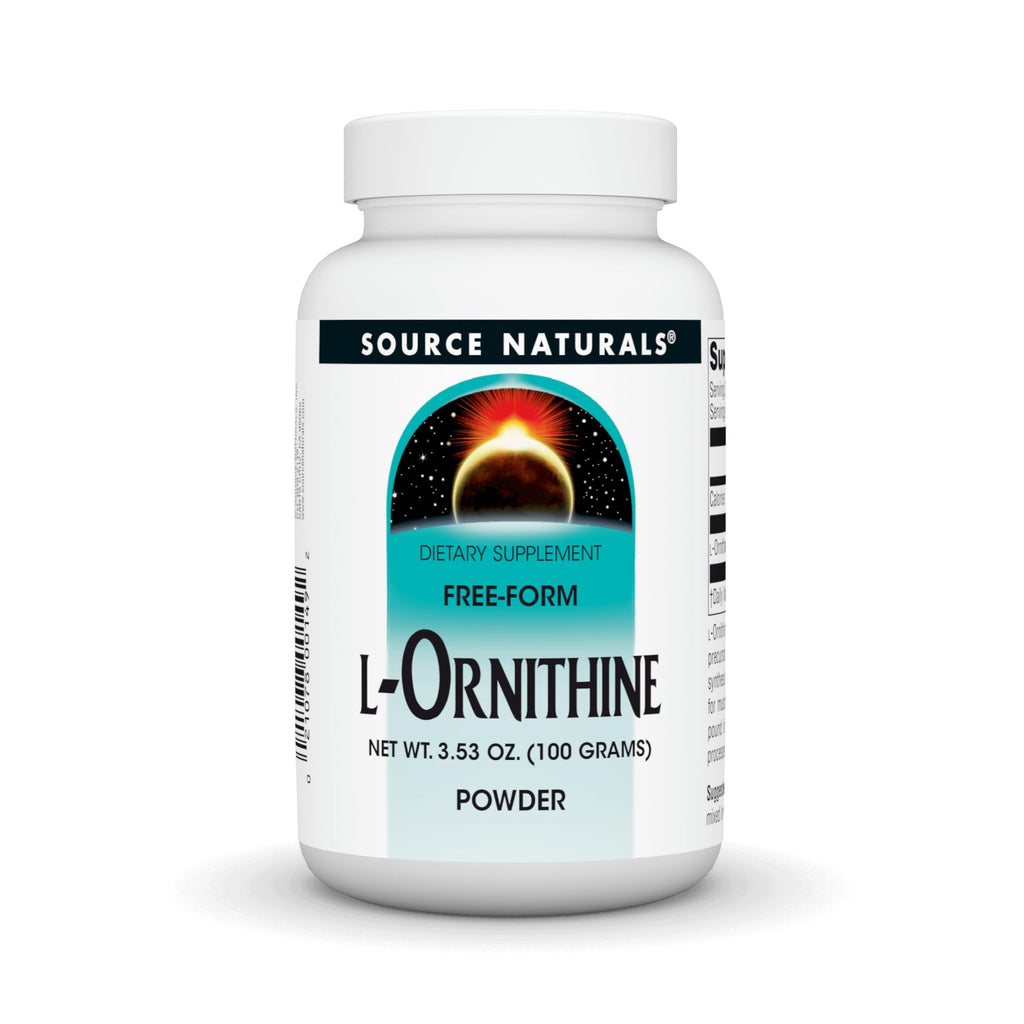 Source Naturals L-Ornithine Free-Form Amino Acid Powder for Muscle Support - 100 Grams
