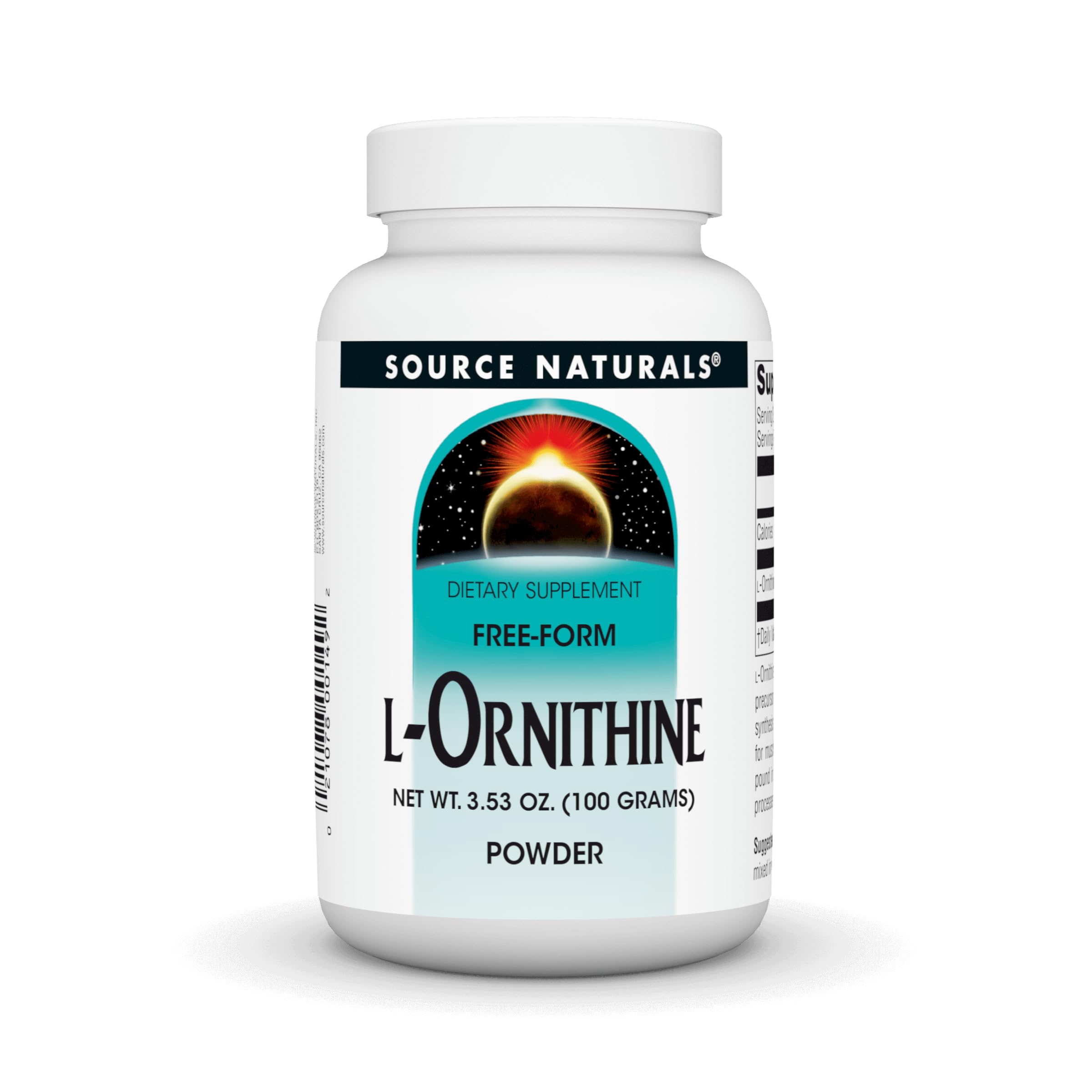 Source Naturals L-Ornithine Free-Form Amino Acid Powder for Muscle Support - 100 Grams