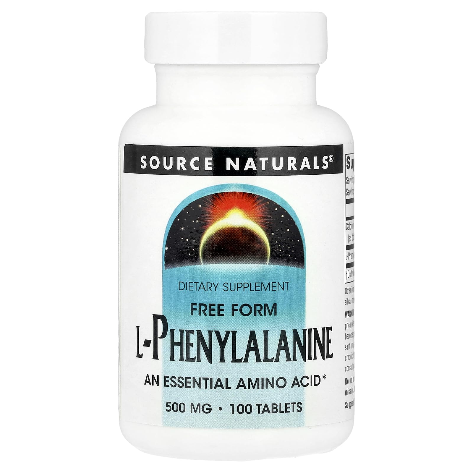 Source Naturals L-Phenylalanine Free Form Essential Amino Acid* - 100 Tablets
