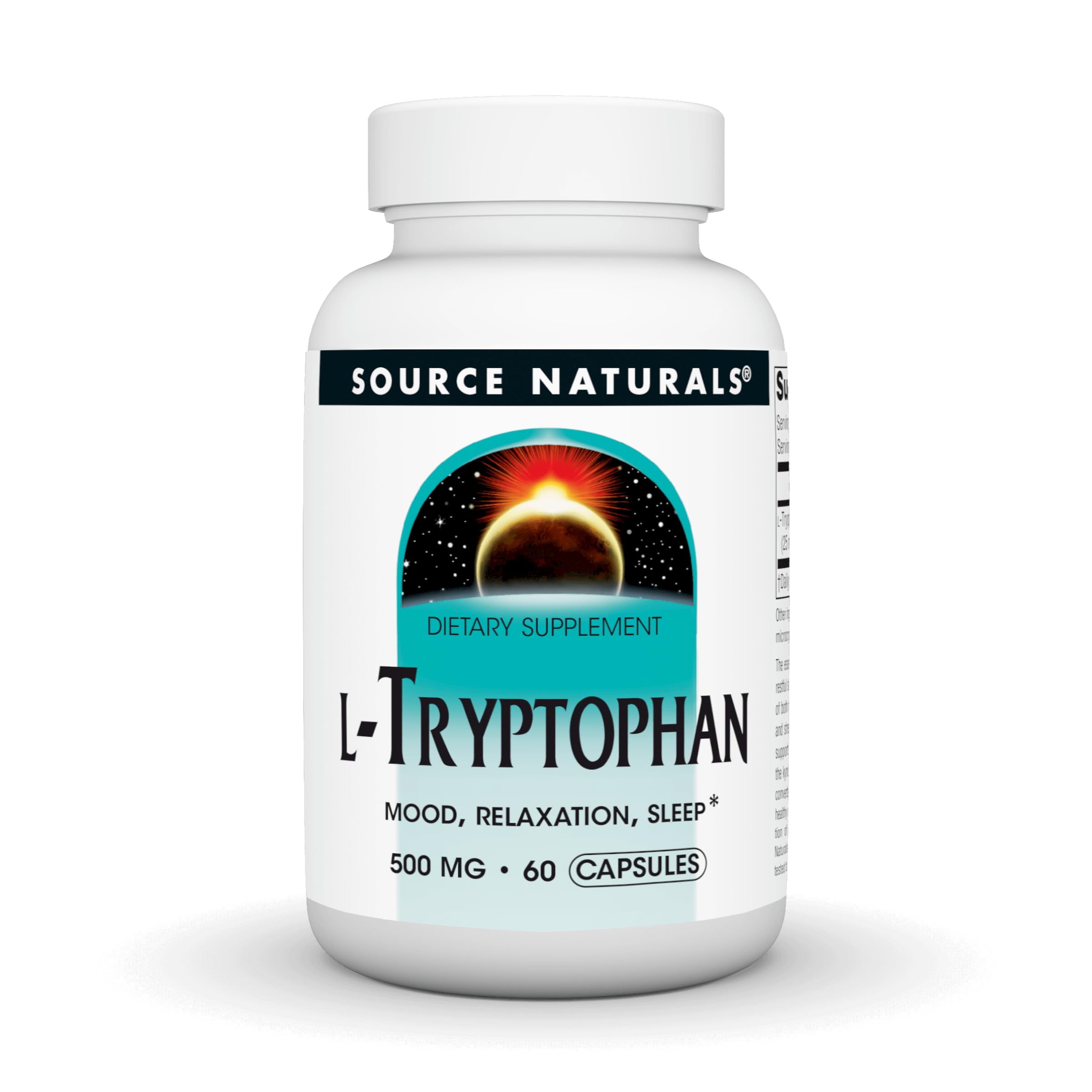 Source Naturals L-Tryptophan 500mg - 60 Capsules | Mood, Relaxation & Sleep*