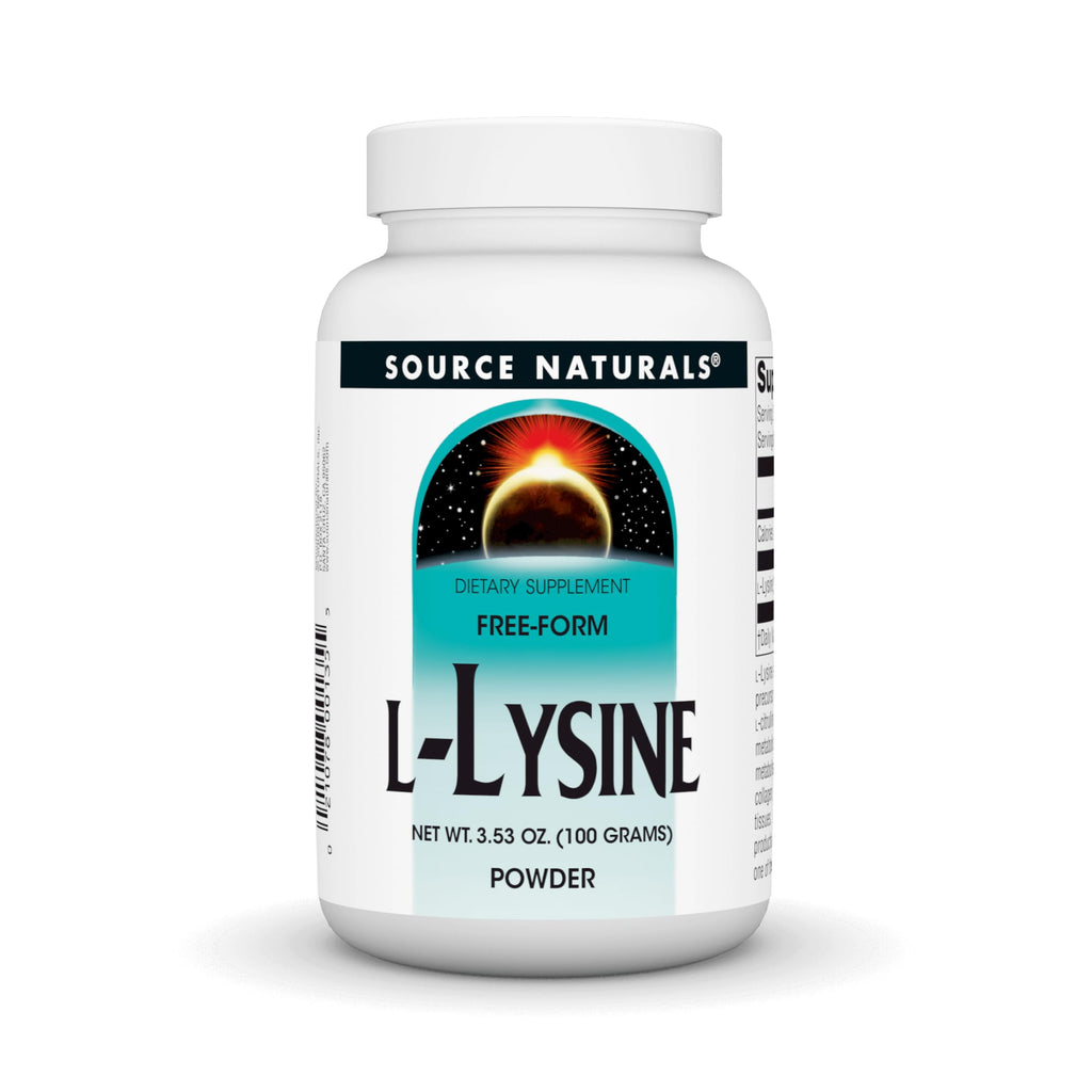 Source Naturals L-Lysine Free-Form Powder - Amino Acid Supplement for Collagen & Energy (100 g)
