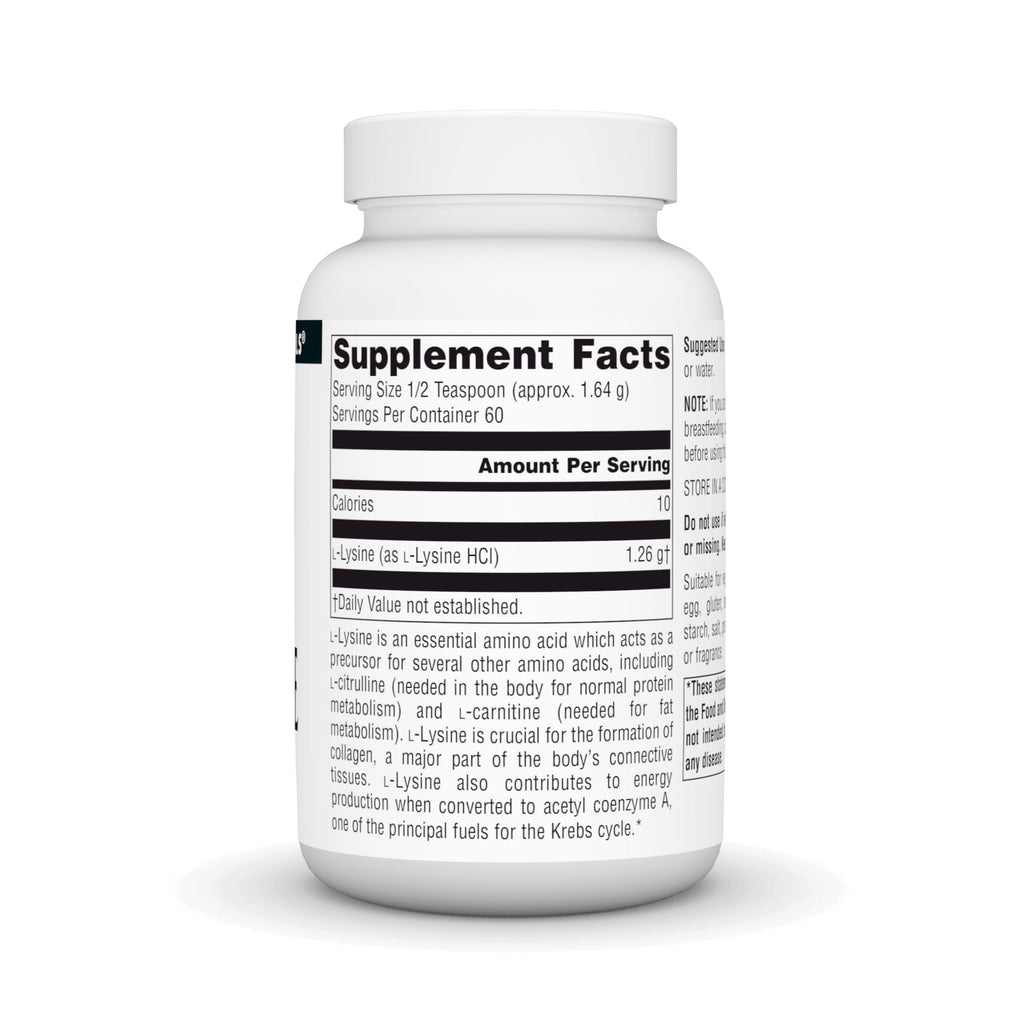 Source Naturals L-Lysine Free-Form Powder - Amino Acid Supplement for Collagen & Energy (100 g)