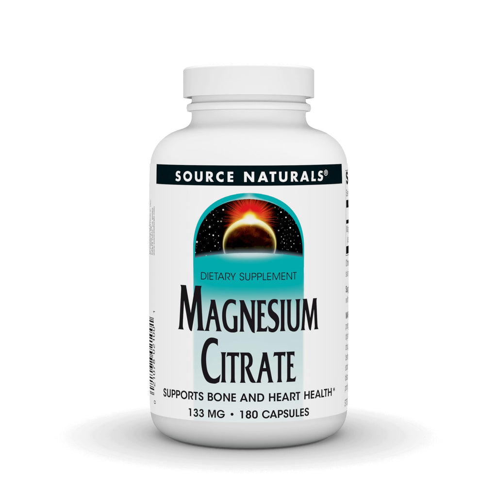 Source Naturals Magnesium Citrate 133 mg – 180 Capsules | Supports Bone & Heart Health