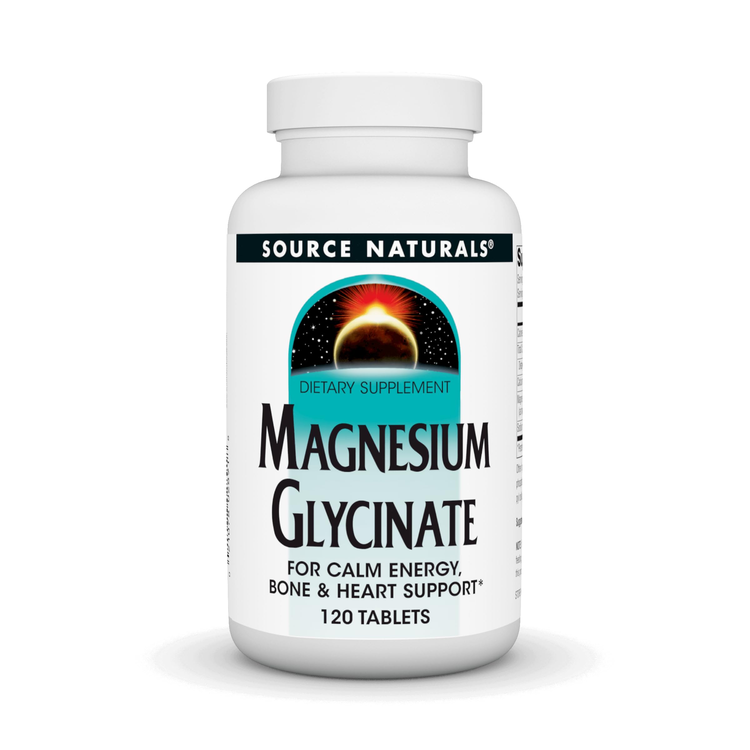 Source Naturals Magnesium Glycinate 200 mg | High Absorption, 120 Tablets