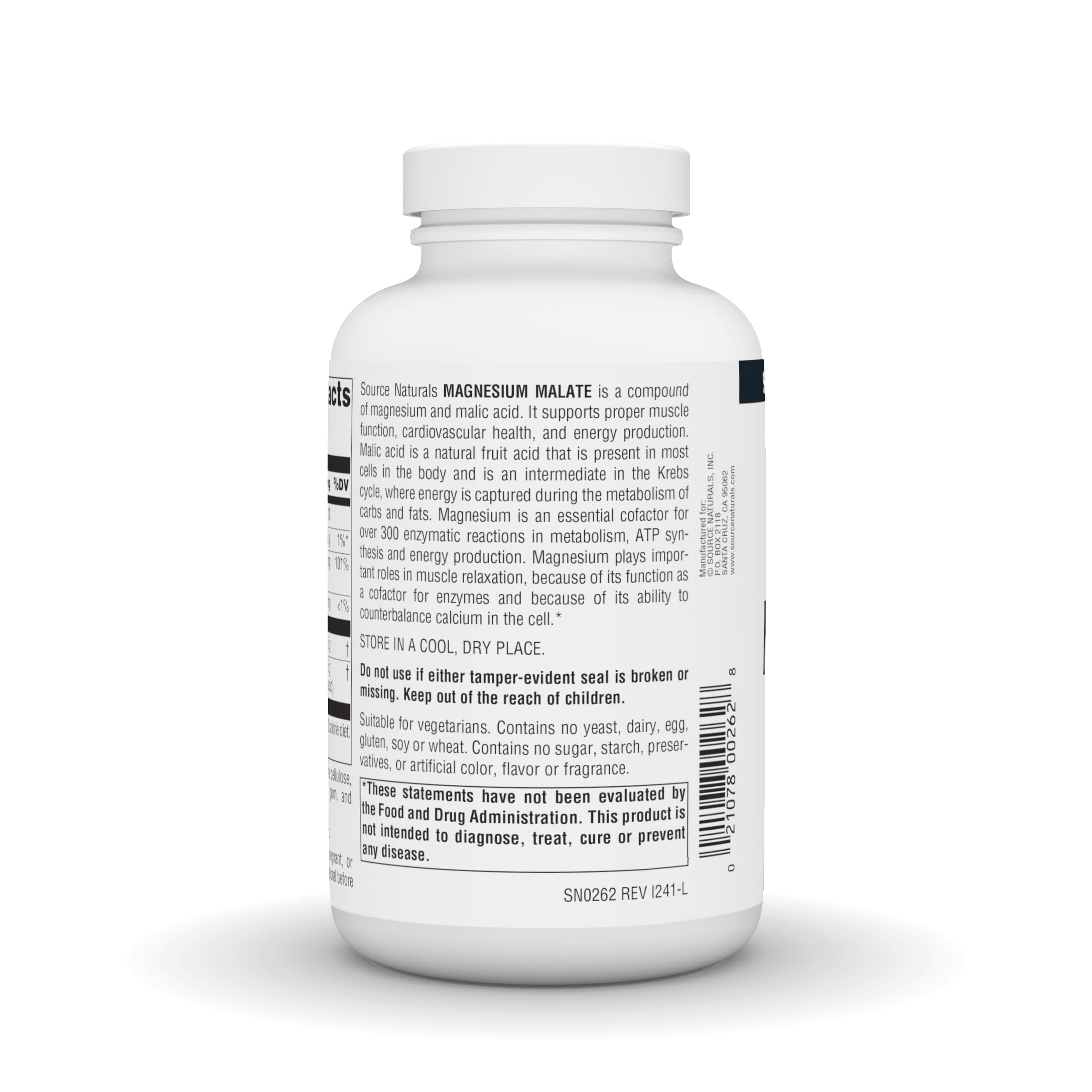 Source Naturals Magnesium Malate - 3750mg per Serving - 180 Tablets