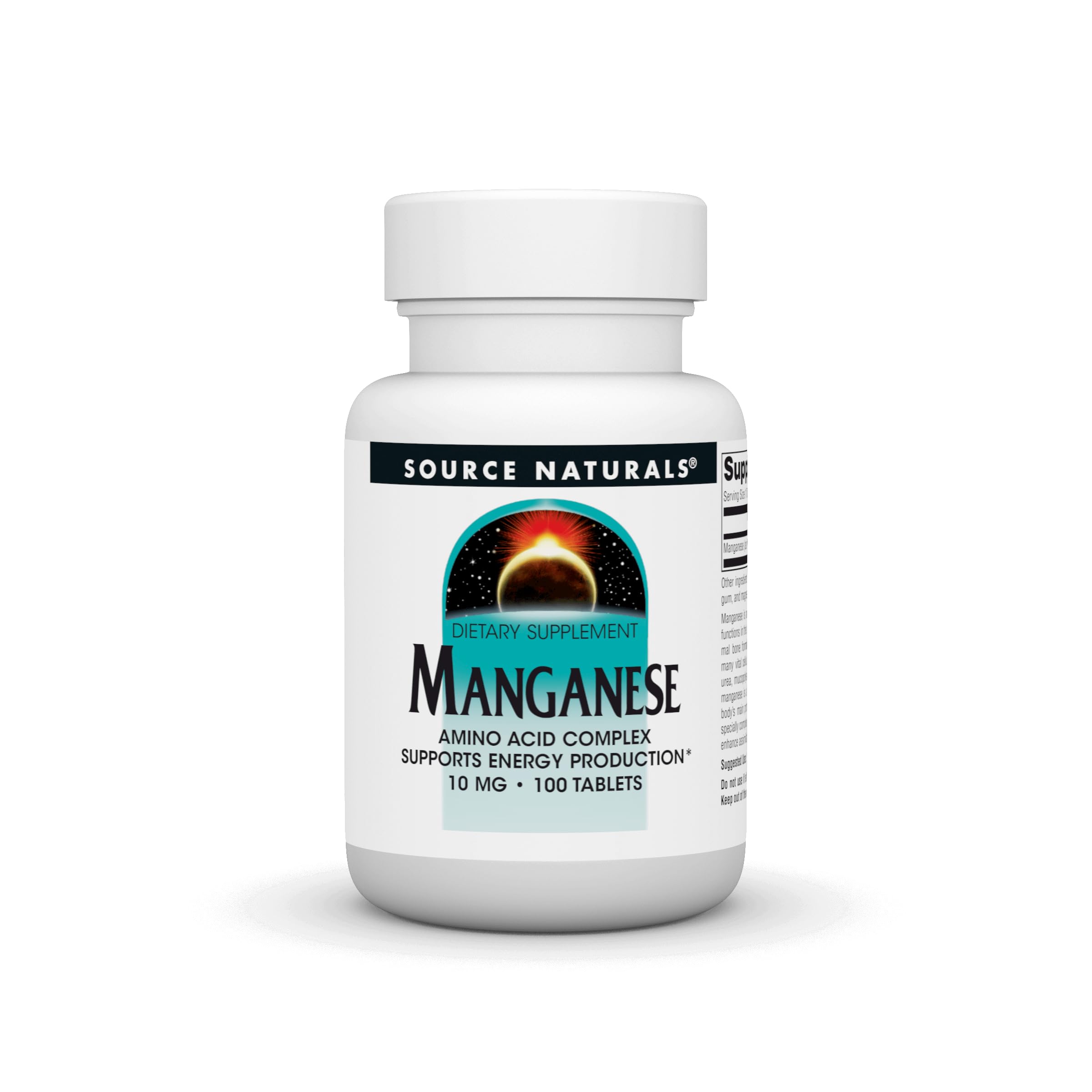 Source Naturals Manganese, Amino Acid Chelate – Supports Energy Production – 100 Tablets