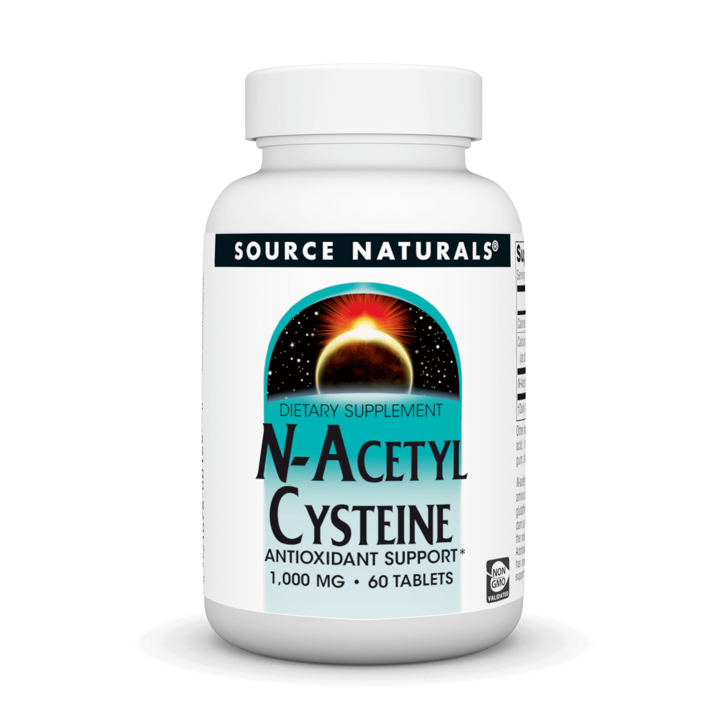 Source Naturals N-Acetyl Cysteine 1000 mg – Antioxidant Support for Respiratory Health | 60 Tablets