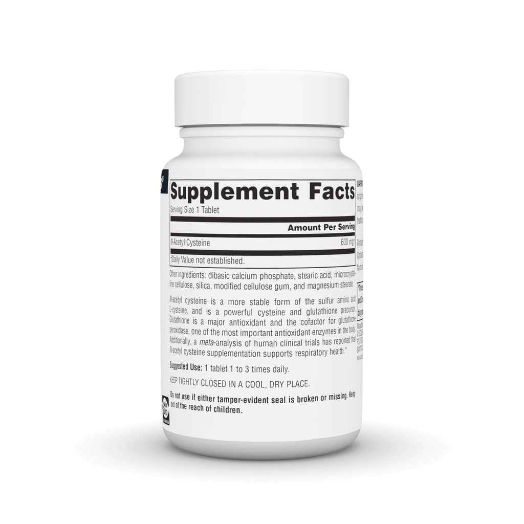 Source Naturals N-Acetyl Cysteine 600 mg — Antioxidant Support for Respiratory Health | 60 Tablets