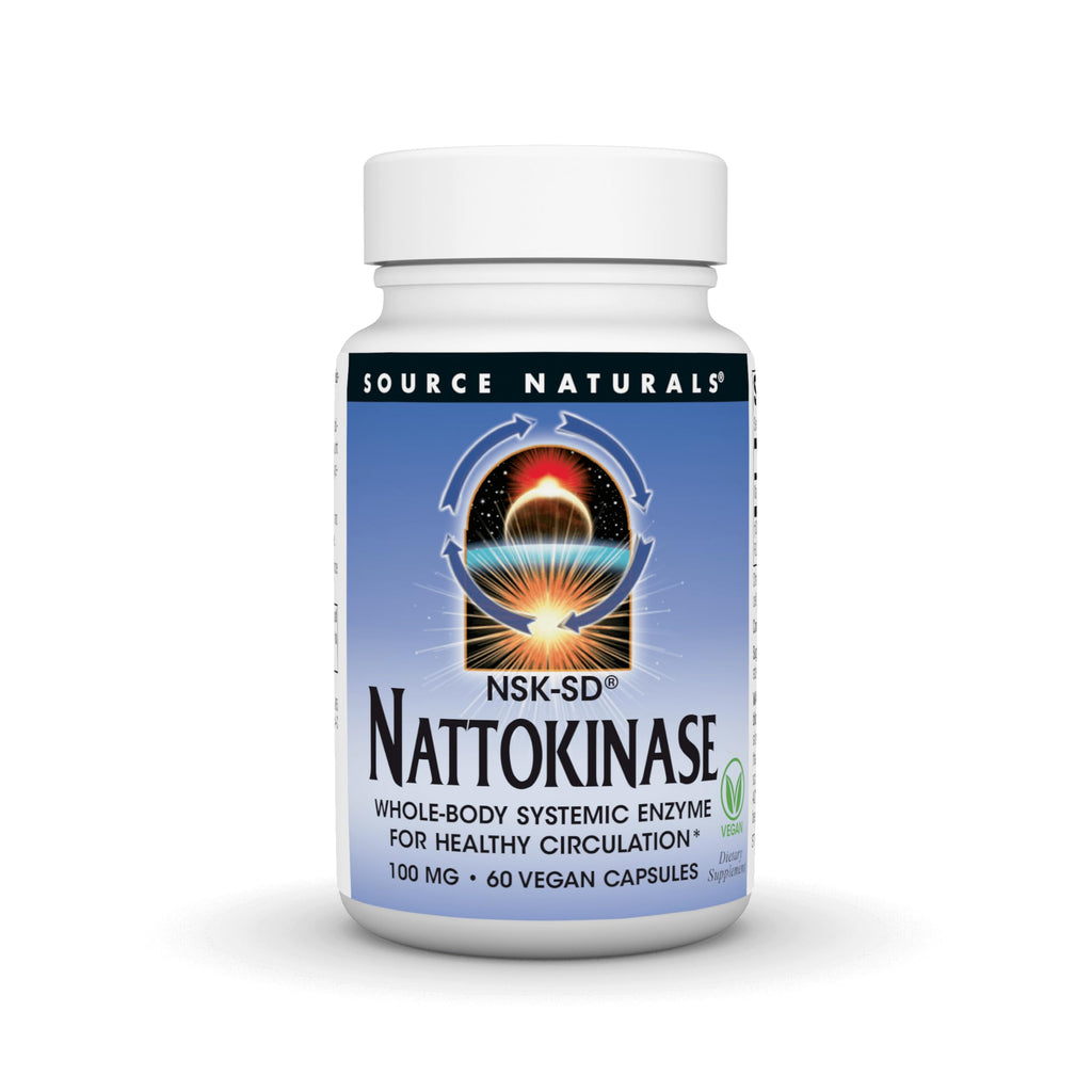 Source Naturals NSK-SD Nattokinase 100mg | Systemic Enzyme for Healthy Circulation - 60 Vegan Capsules