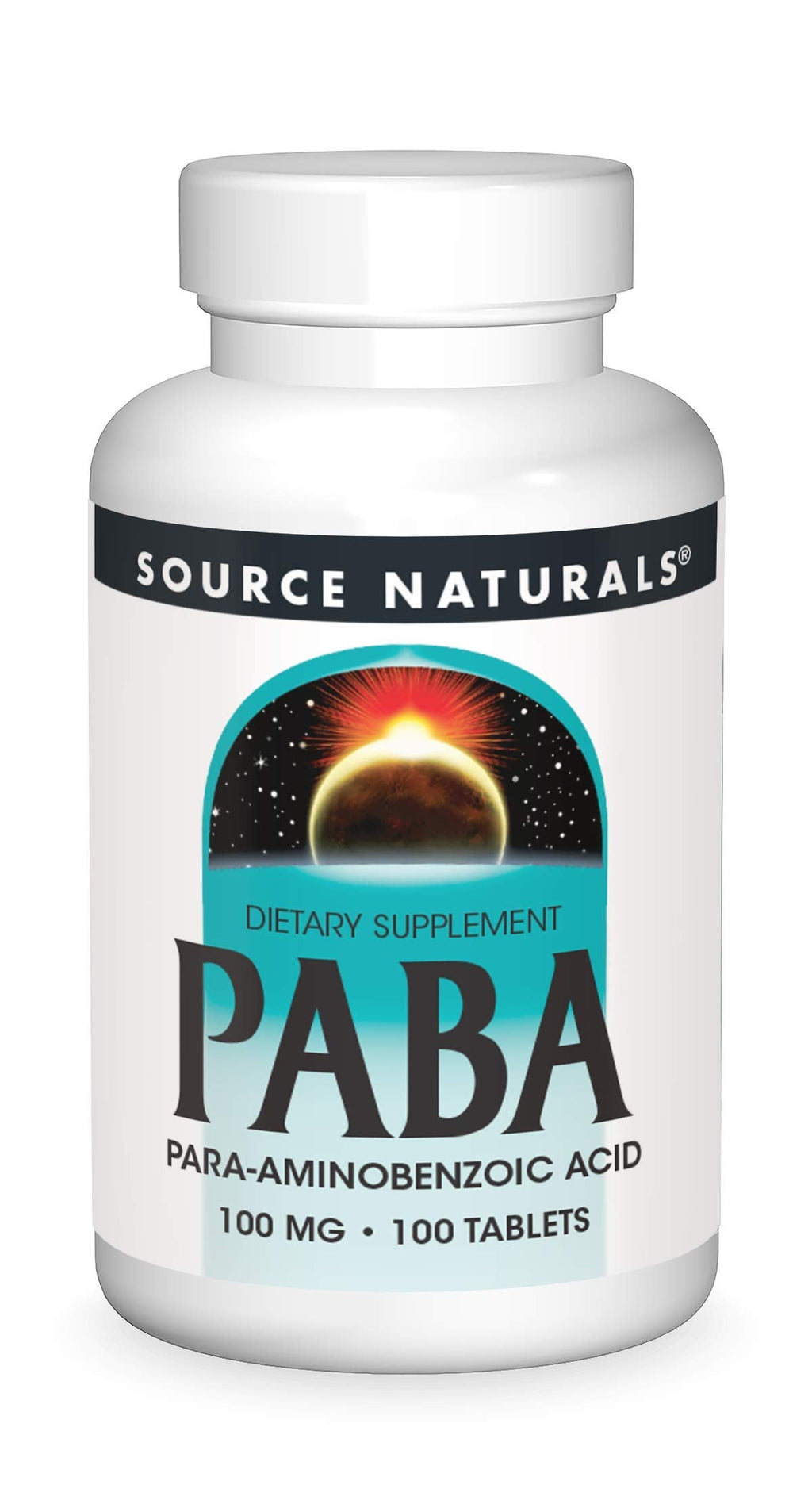Source Naturals PABA 100 mg Dietary Supplement - 100 Tablets | para-Amino Benzoic Acid