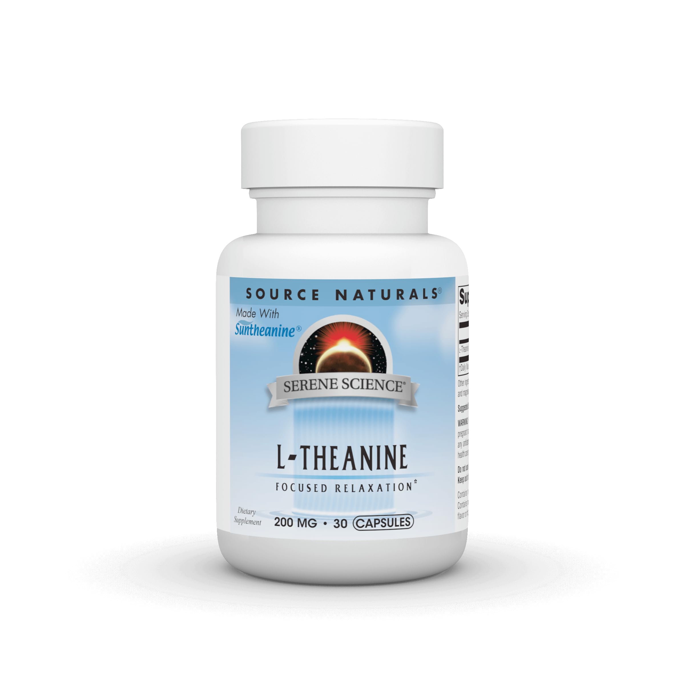 Source Naturals L-Theanine Suntheanine 200 mg | 30 Capsules | Focused Relaxation