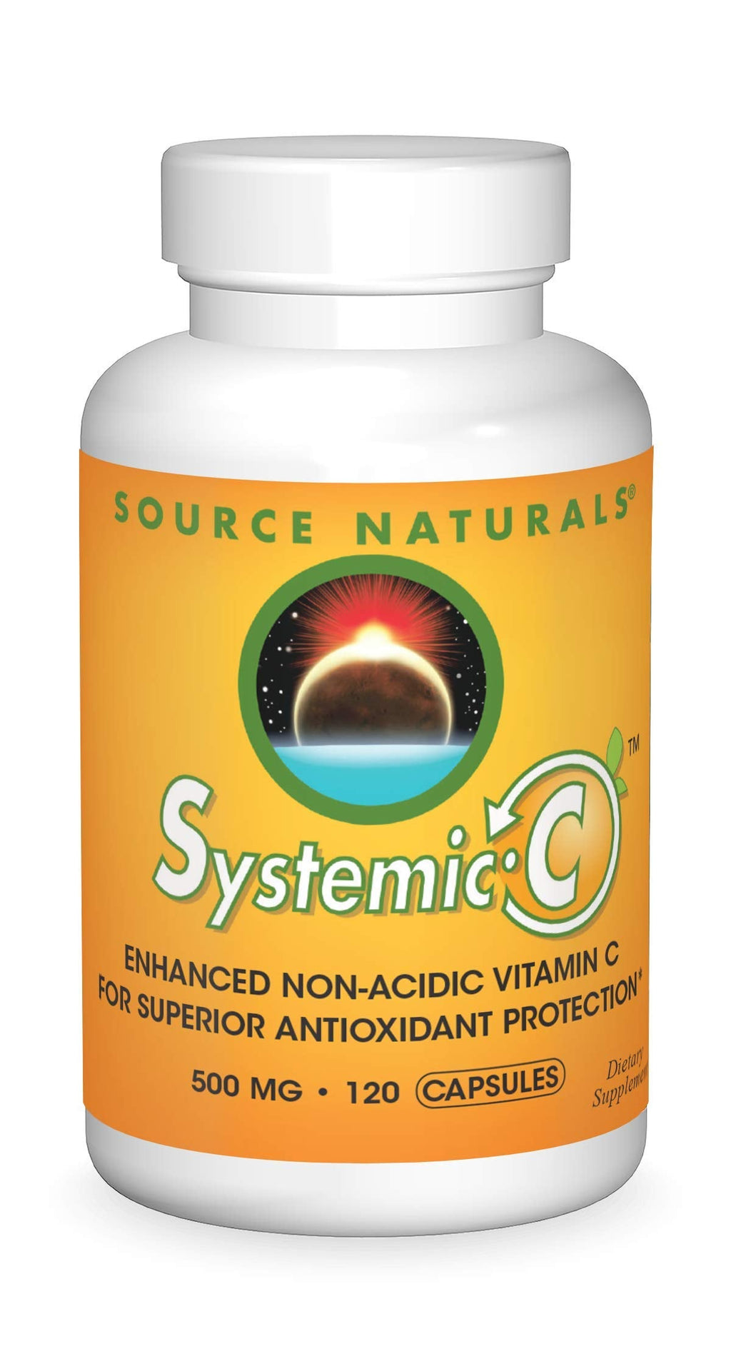 Source Naturals Systemic C 500mg - 120 Capsules | Immune Support & Antioxidant Vitamin C