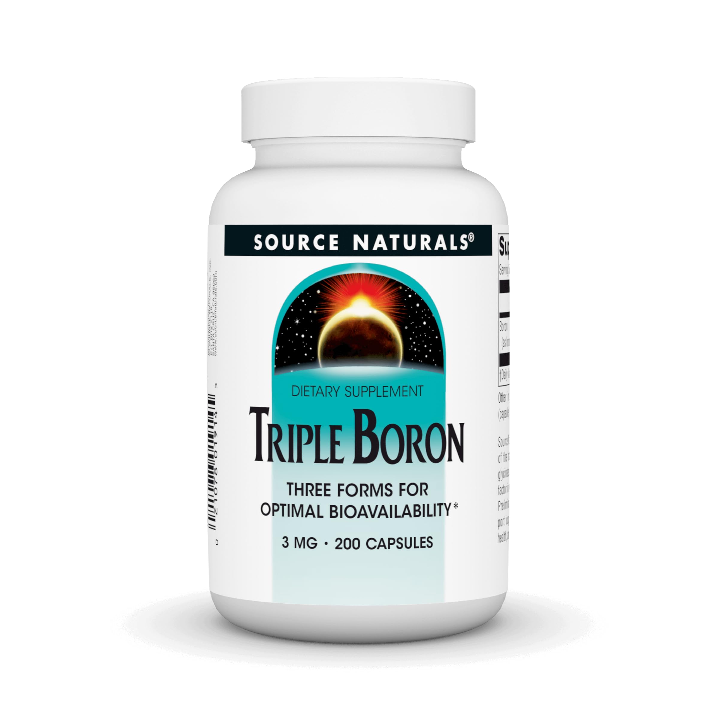 Source Naturals Triple Boron - Three Forms for Optimal Bioavailability* (3 mg, 200 Capsules)