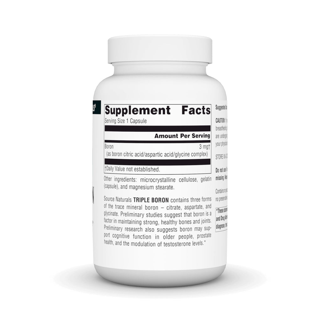 Source Naturals Triple Boron - Three Forms for Optimal Bioavailability* (3 mg, 200 Capsules)