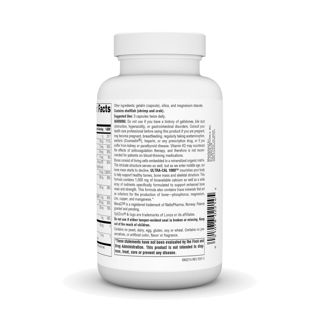 Source Naturals Ultra-Cal 1000 Calcium - Bone Health, 120 Capsules