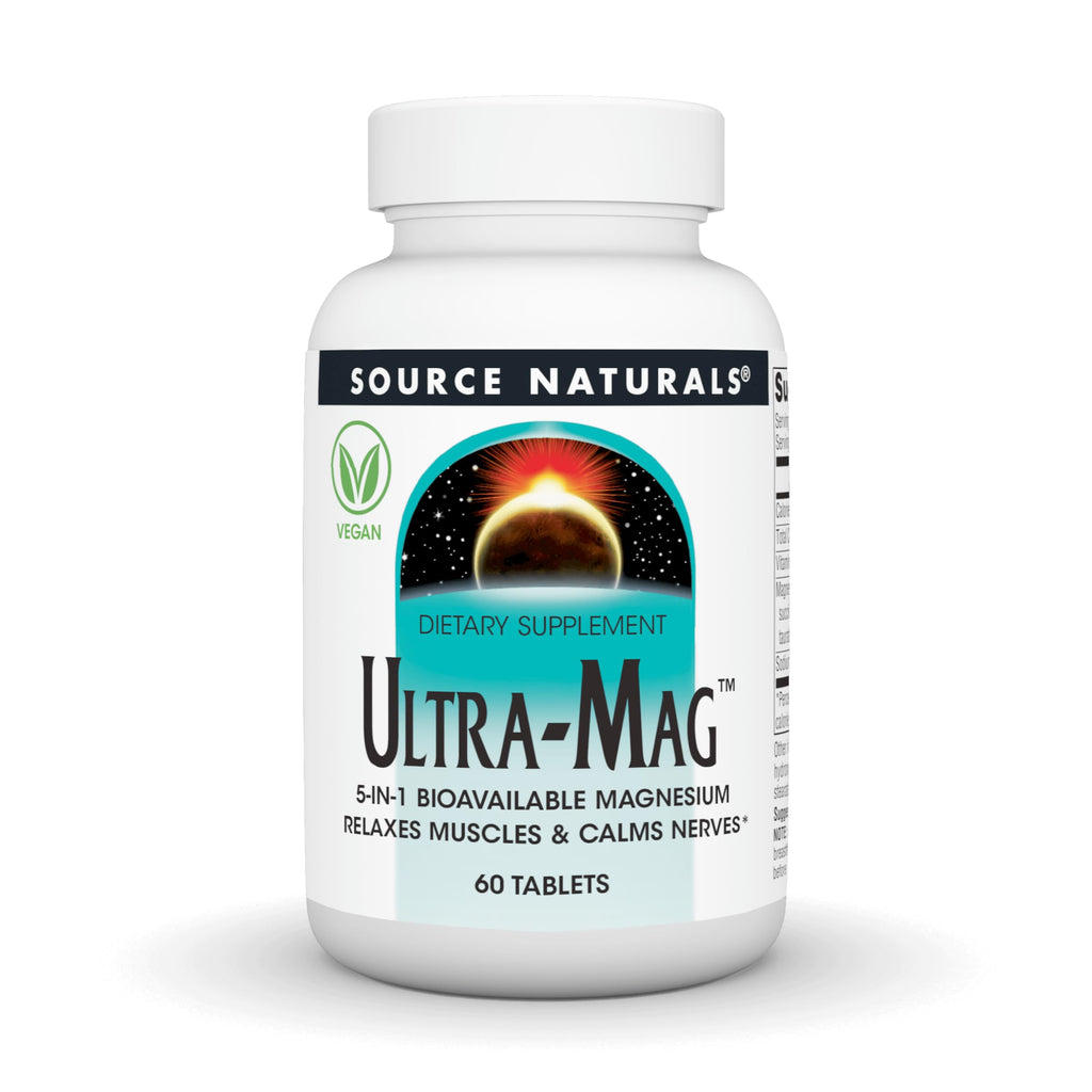 Source Naturals Ultra-Mag 5-in-1 Magnesium – 60 Vegan Tablets | Relaxes Muscles & Calms Nerves