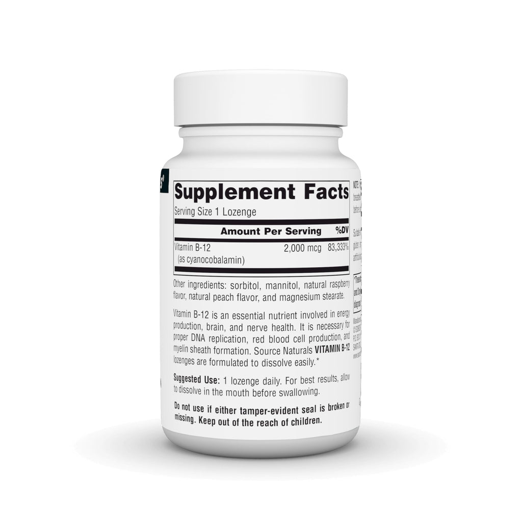 Source Naturals Vitamin B-12 2000 mcg - 100 Lozenges