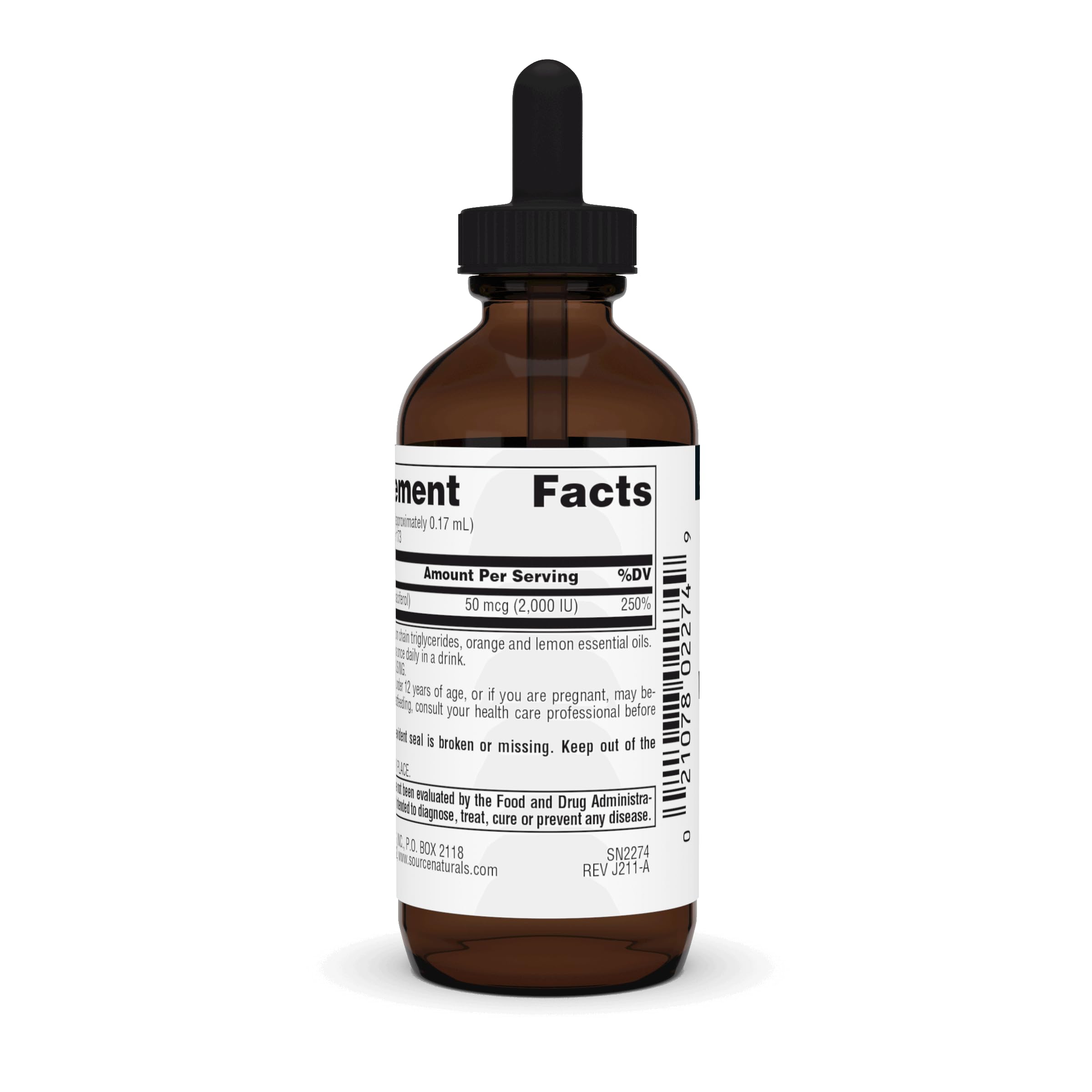 Source Naturals Vitamin D-3 Liquid Drops 2000 IU - 1 Fl Oz