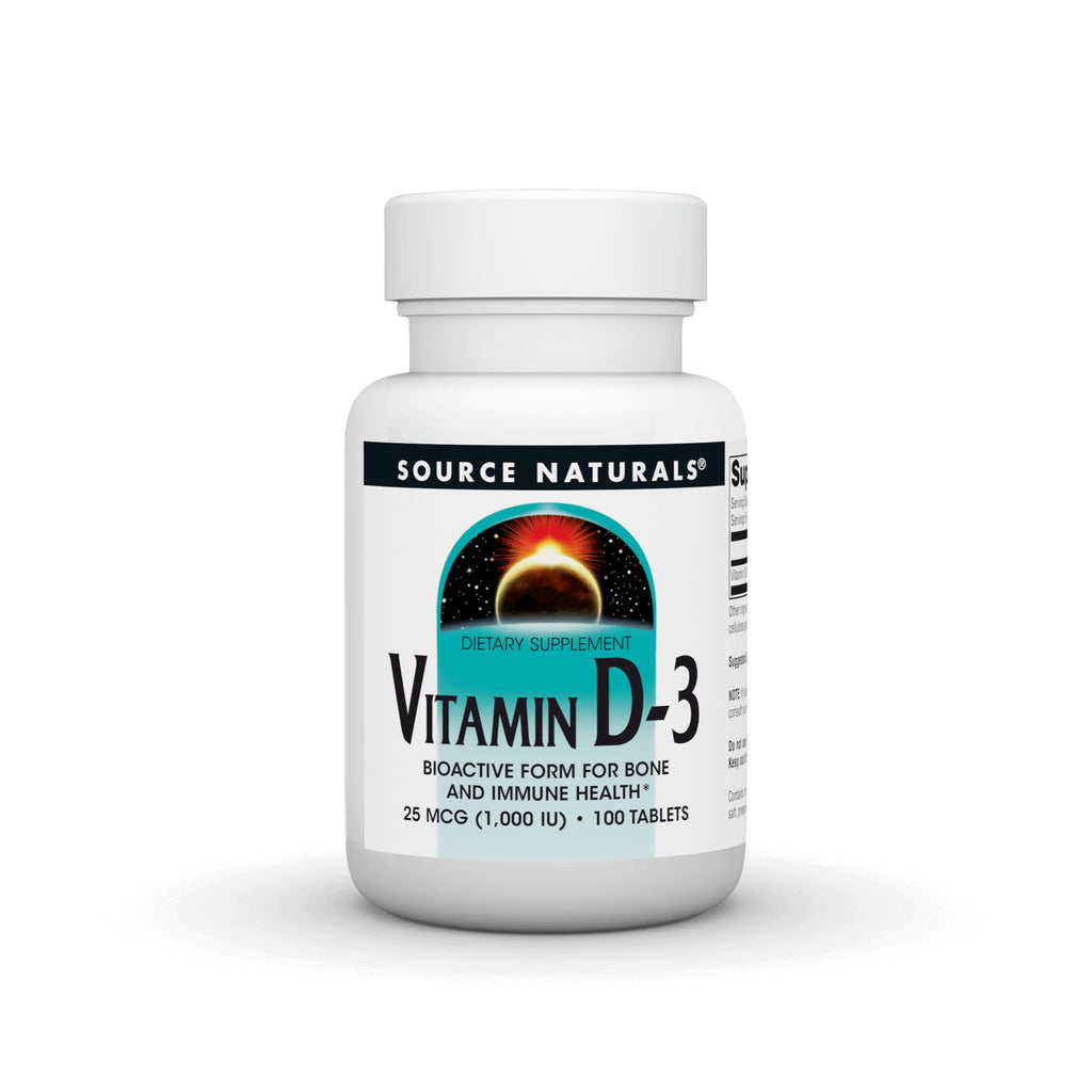 Source Naturals Vitamin D-3 1000 IU – Supports Bone & Immune Health* | 100 Tablets