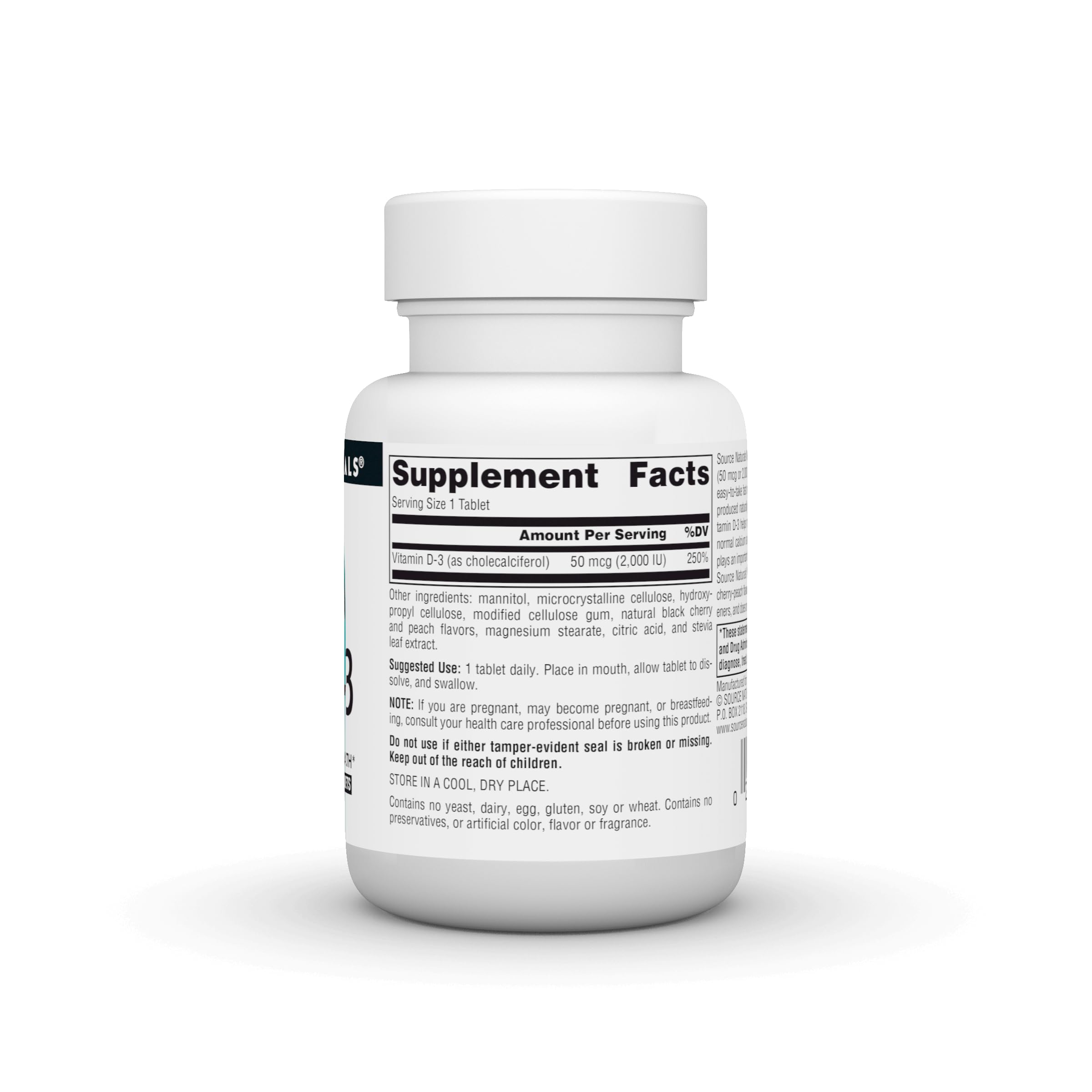 Source Naturals Vitamin D-3 Fast Melt - 120 Tablets for Bone & Immune Health