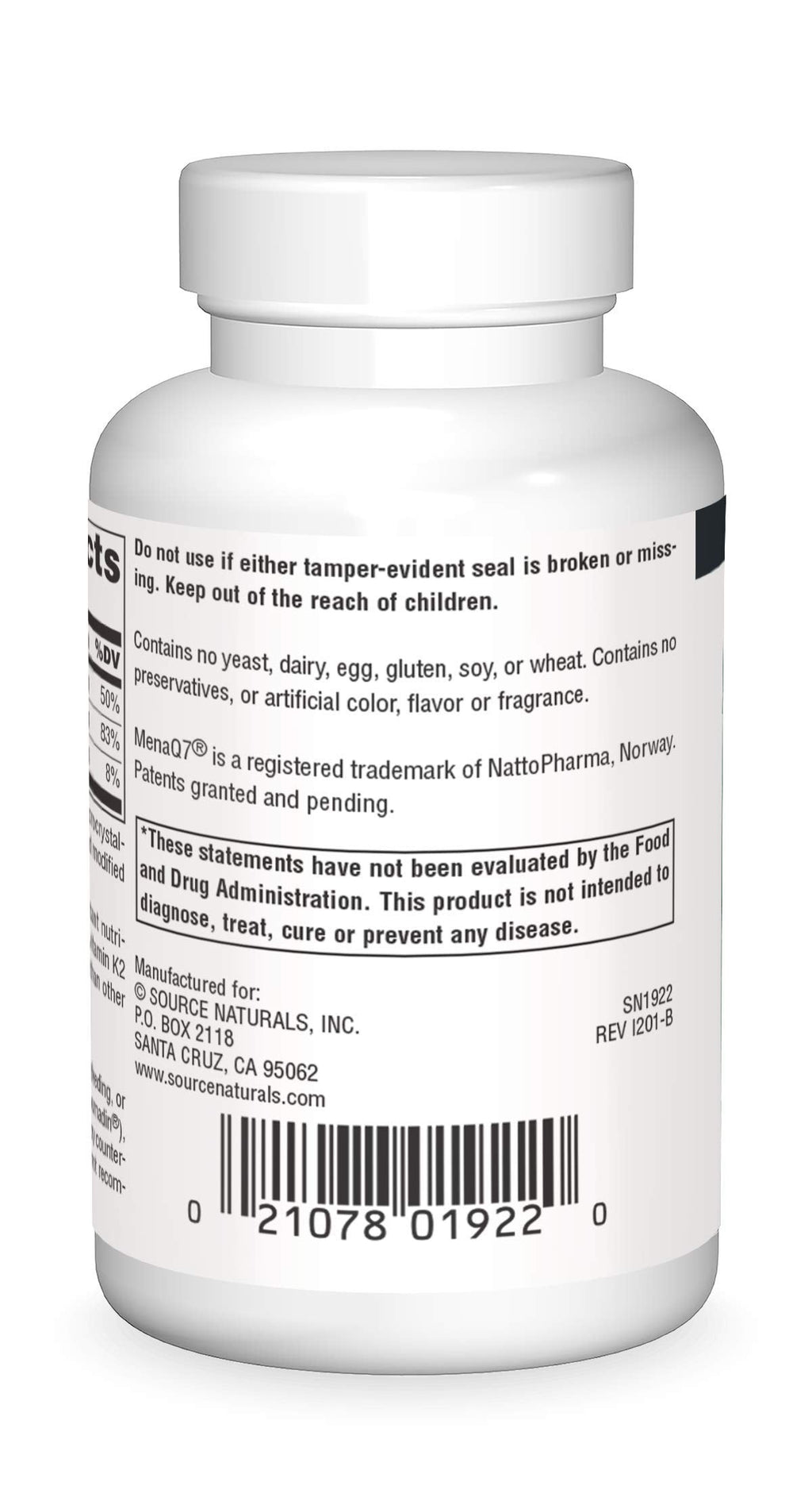 Source Naturals Vitamin K2 + D3 (MK-7) – Bone & Heart Health, 60 Tablets
