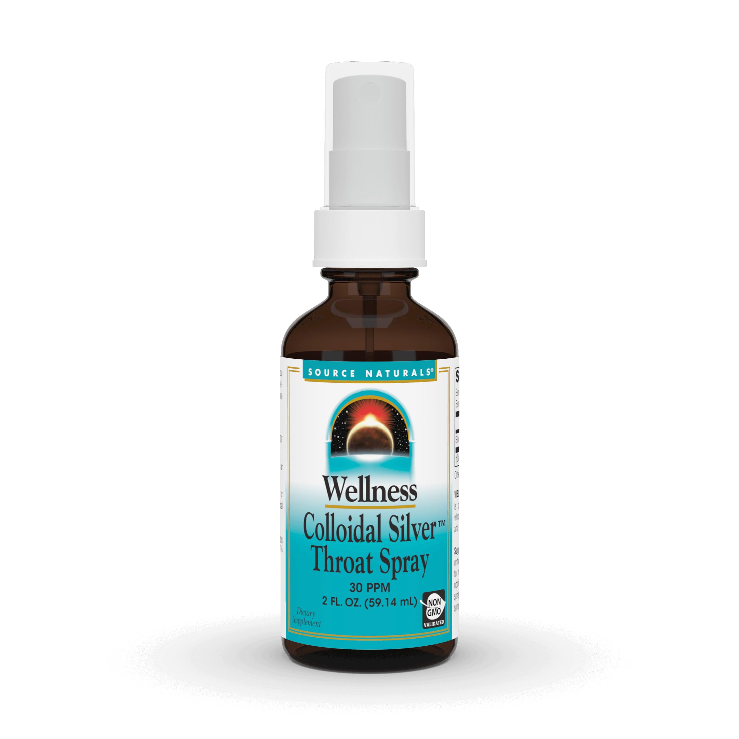 Source Naturals Wellness Colloidal Silver Throat Spray - 30 PPM - 2 Fluid oz