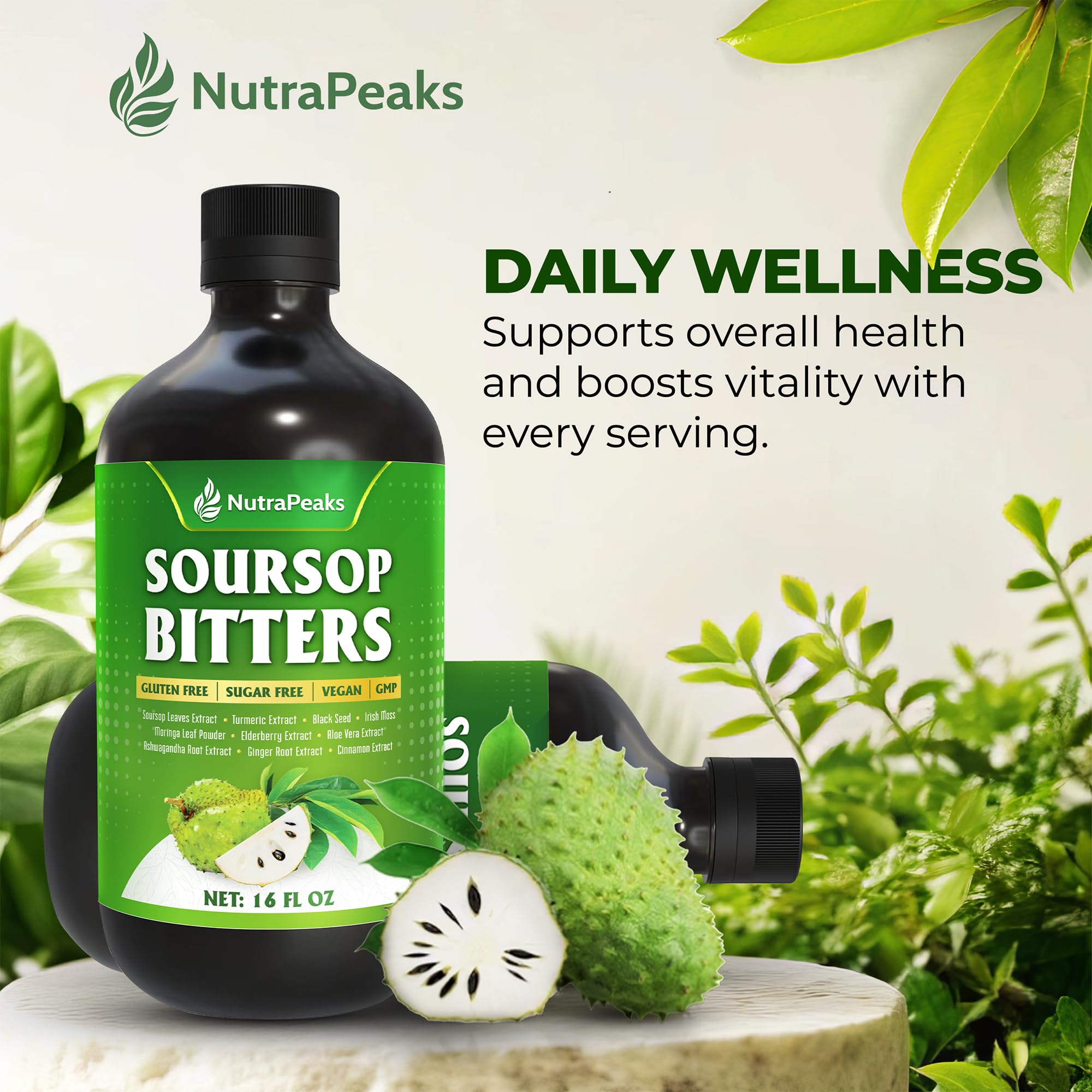 Soursop Bitters Liquid – NutraPeaks | Immune & Digestive Detox (16 oz)