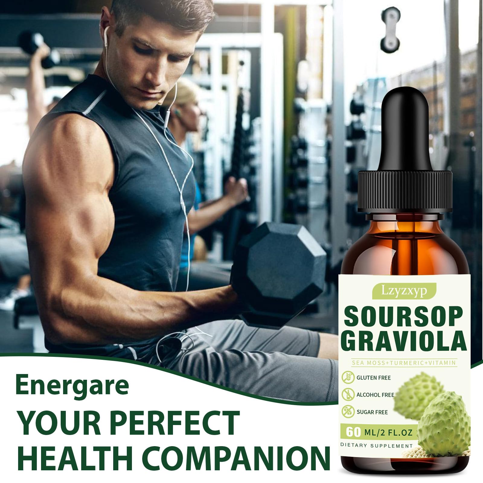 2 Packs 3000MG Soursop Graviola Drops – Immune, Antioxidant & Sleep Support | 4 Fl Oz (2)