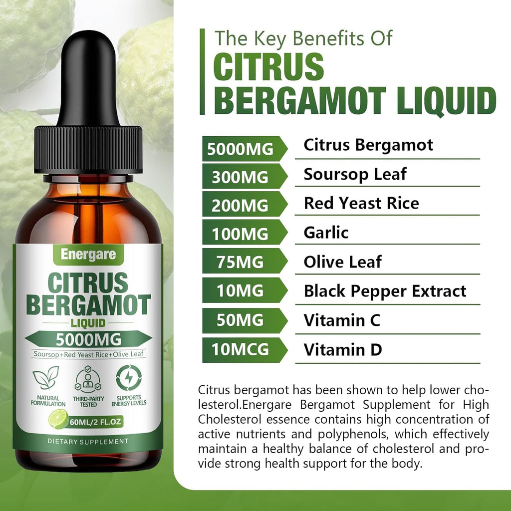 2 Pack Citrus Bergamot Liquid Drops 5000mg – Cholesterol Support (4 oz)