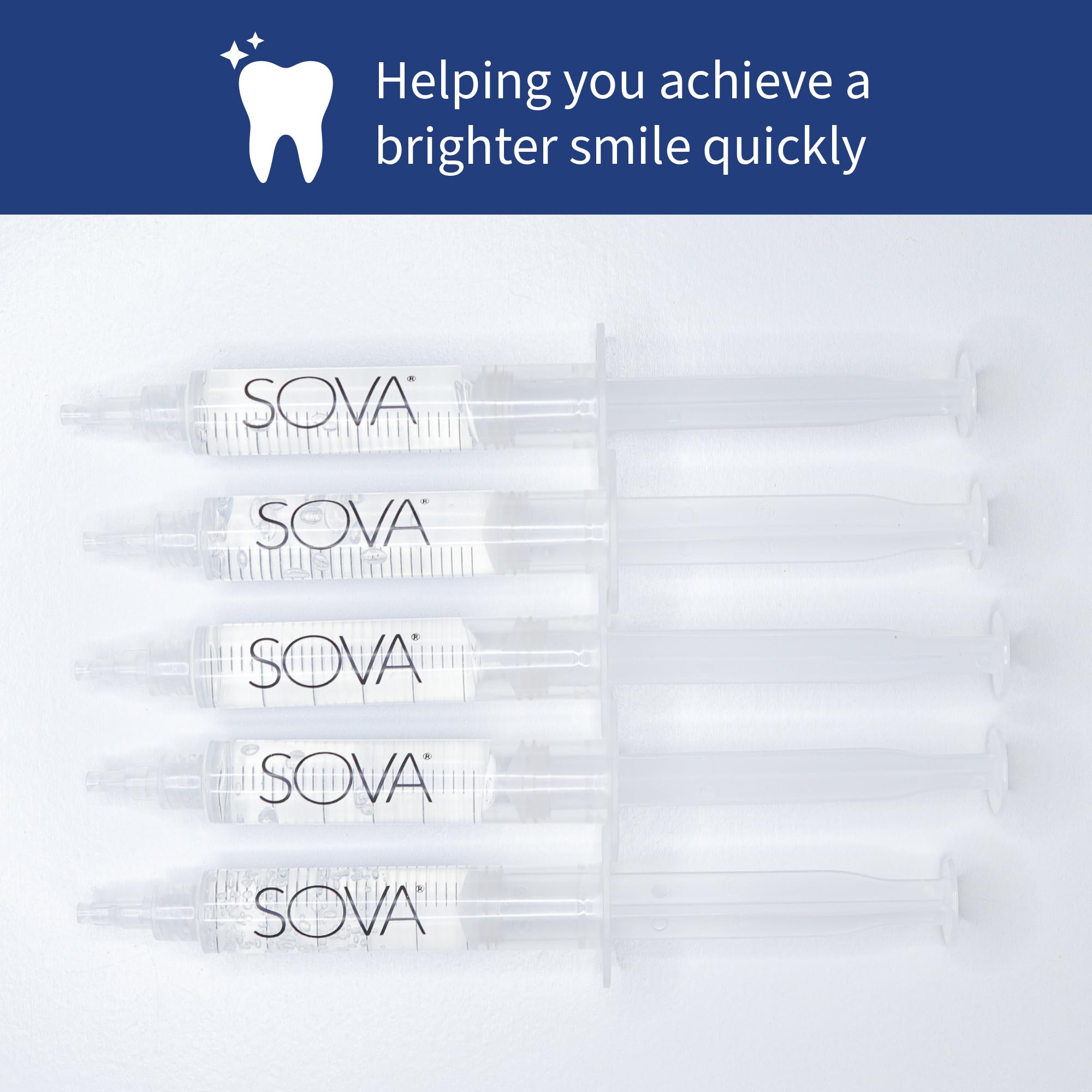 SOVA White Teeth Whitening Replacement Gel – Non-Peroxide, 5 Pack