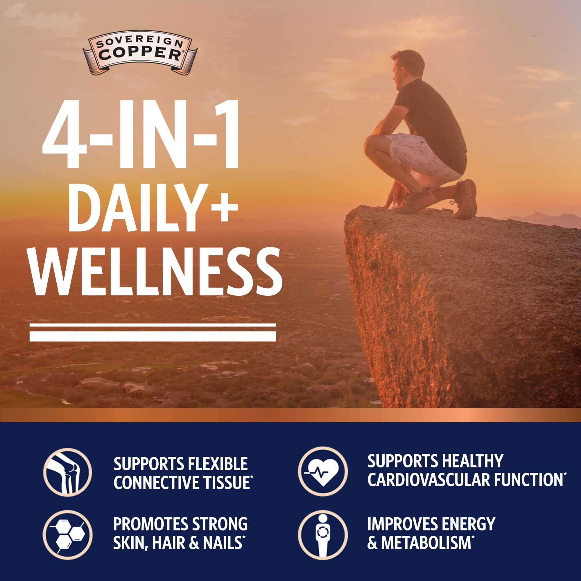 Sovereign Copper Bio-Active Copper Hydrosol Daily+ 4-in-1 Wellness (64oz)