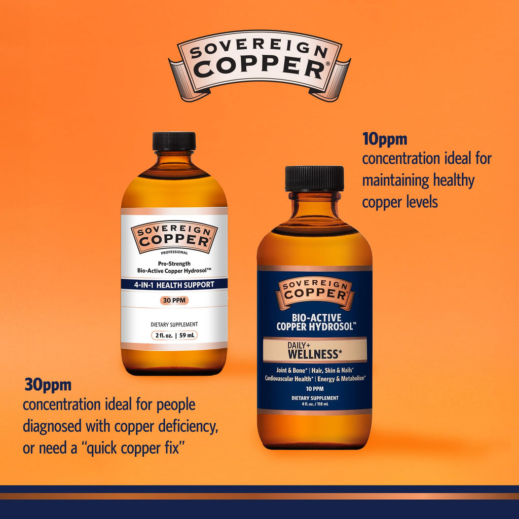 Sovereign Pro-Strength Copper Hydrosol with Silver Hydrosol – 30ppm, 4 oz