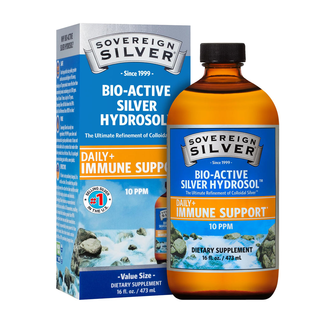 Sovereign Silver Bio-Active Silver Hydrosol 10 ppm, 16 oz – Premium Colloidal Silver Liquid