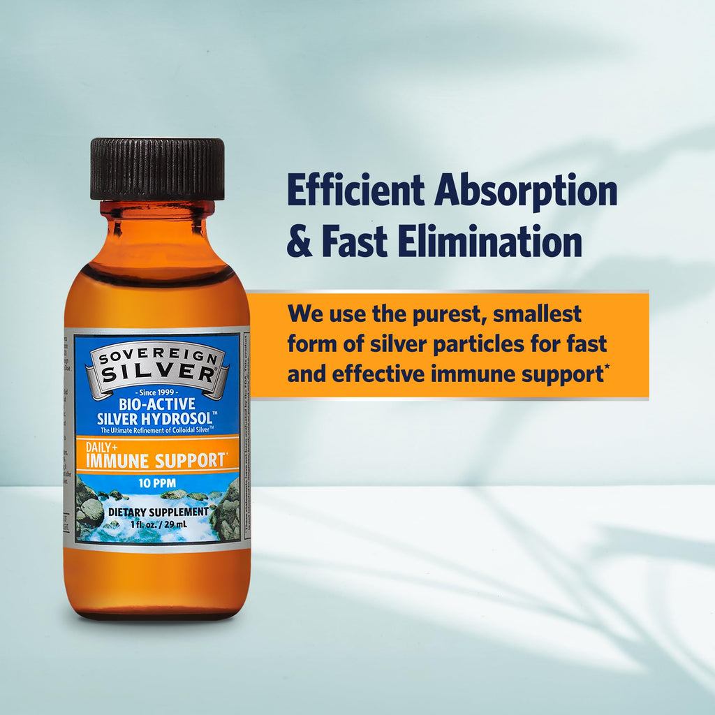 Sovereign Silver Immune Support - Colloidal Silver 10 ppm, 1 fl oz