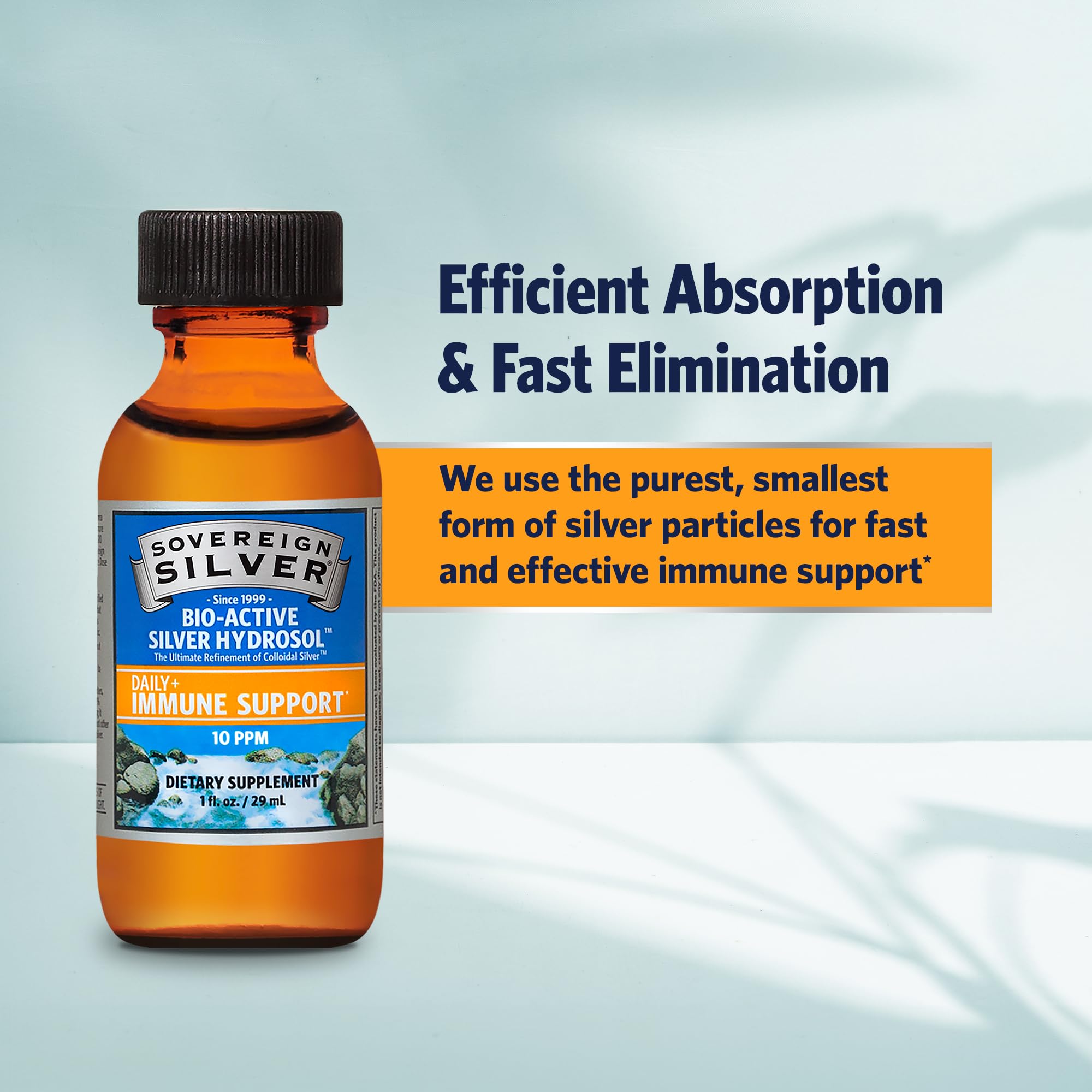 Sovereign Silver Immune Support - Colloidal Silver 10 ppm, 1 fl oz