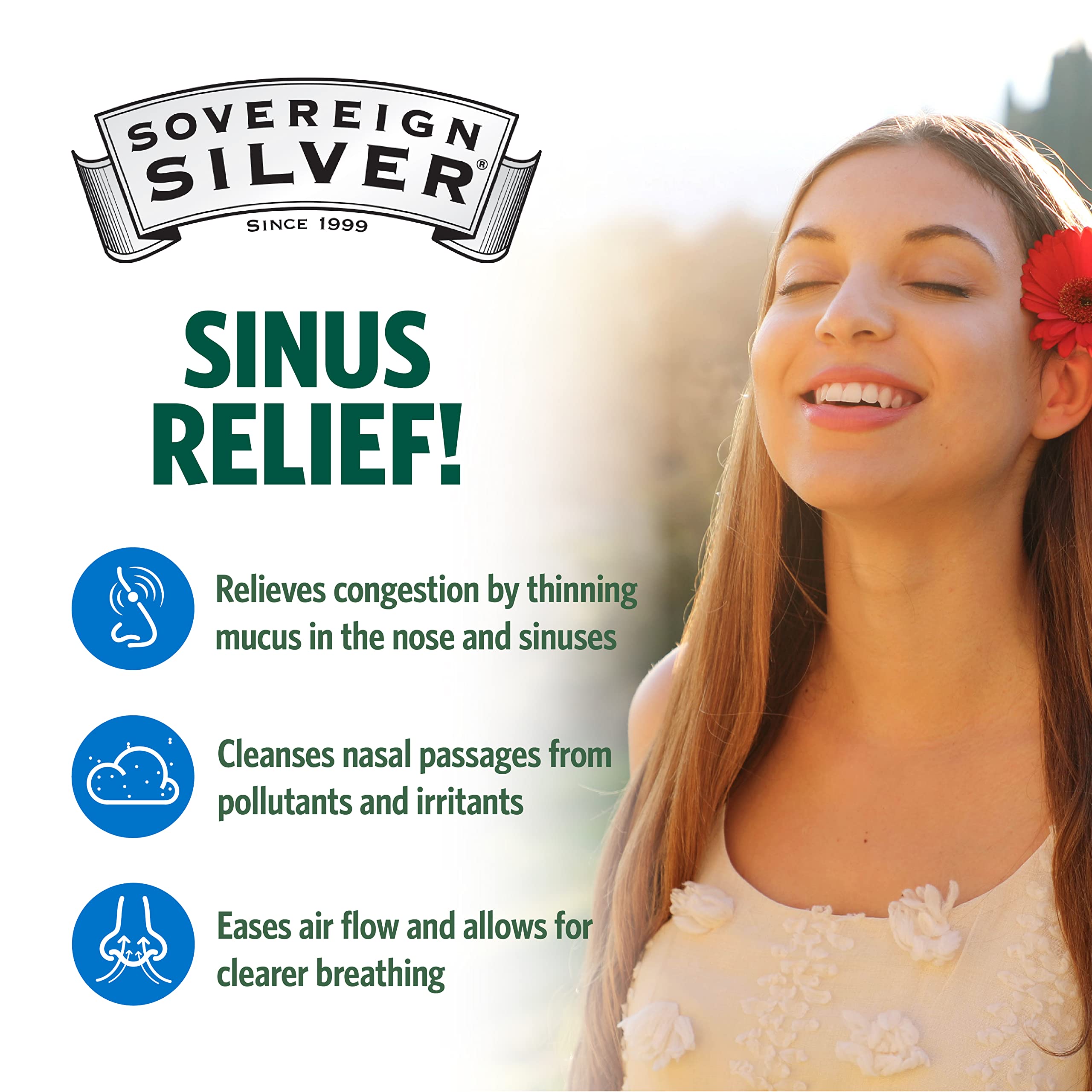 Sovereign Silver Bio-Active Colloidal Silver Nasal Spray 10ppm – 2oz Pack of 2
