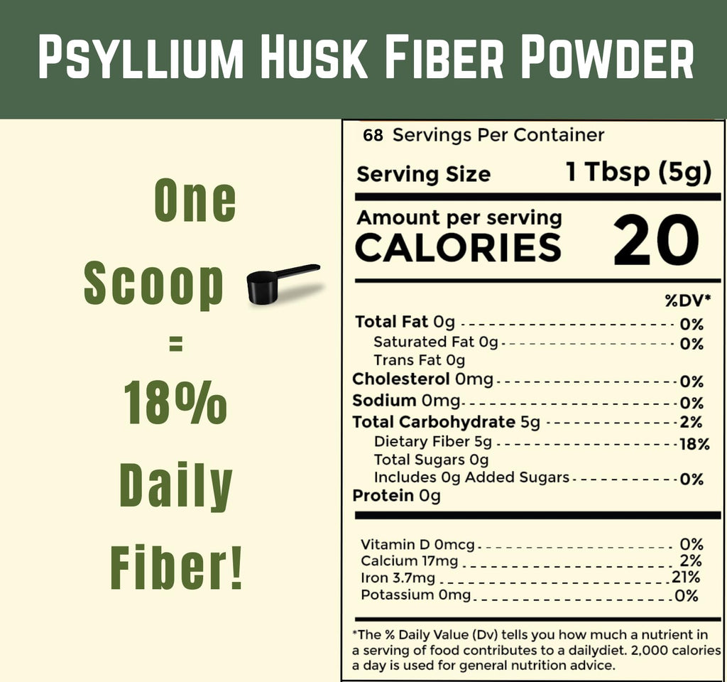 Sownandgrown Psyllium Husk Powder 12oz | Finely Ground, Gluten-Free, Non-GMO
