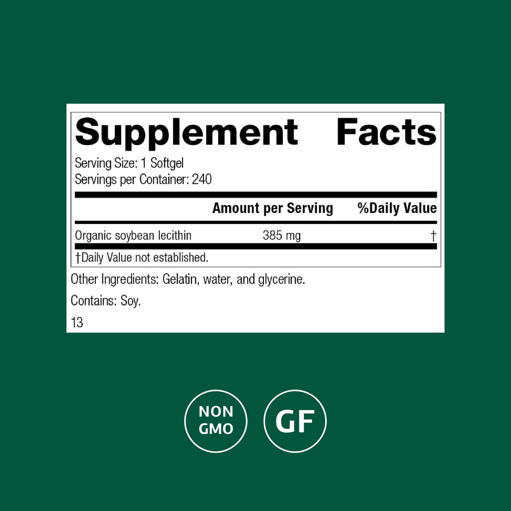 Standard Process Soybean Lecithin – Brain Health Support, 240 Softgels