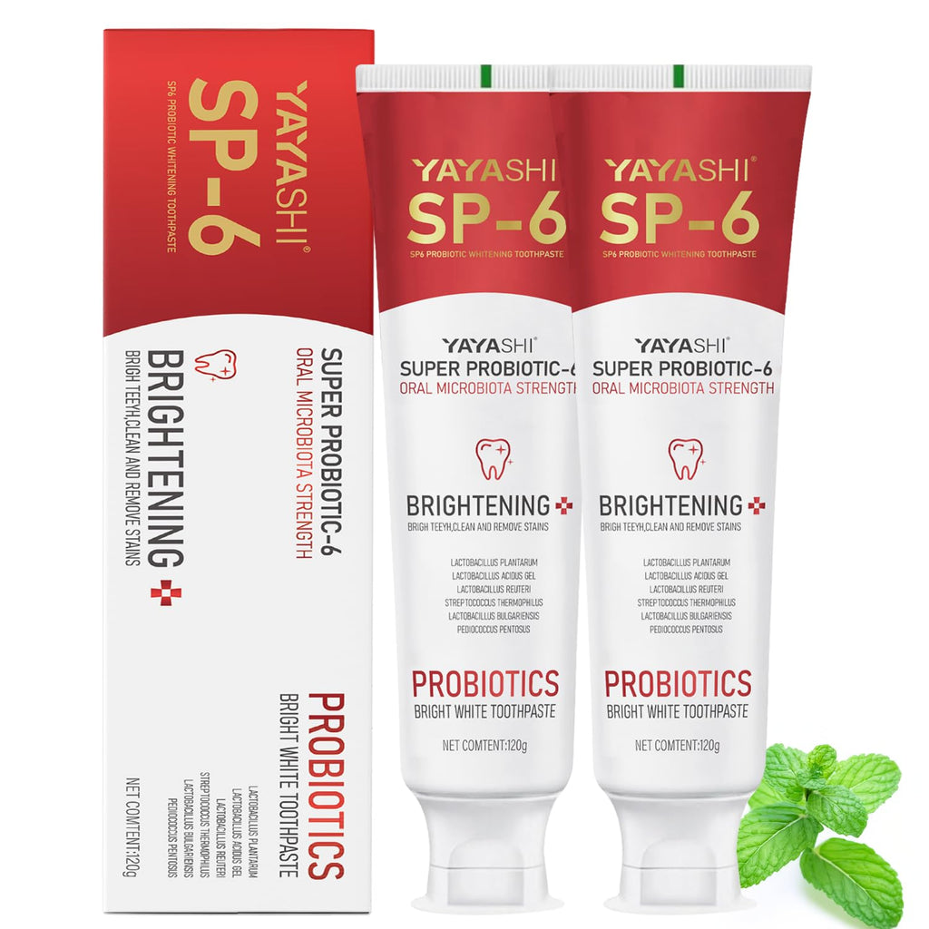 2-Pack SP-6 Probiotic Whitening Toothpaste – Enamel-Safe, Fluoride-Free, Double Mint