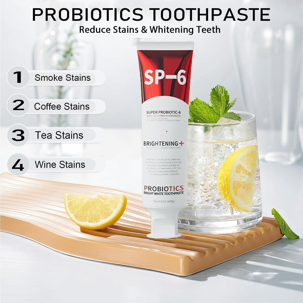 SP-6 Probiotics Whitening Toothpaste – 6 Probiotics, Fluoride-Free, Mint