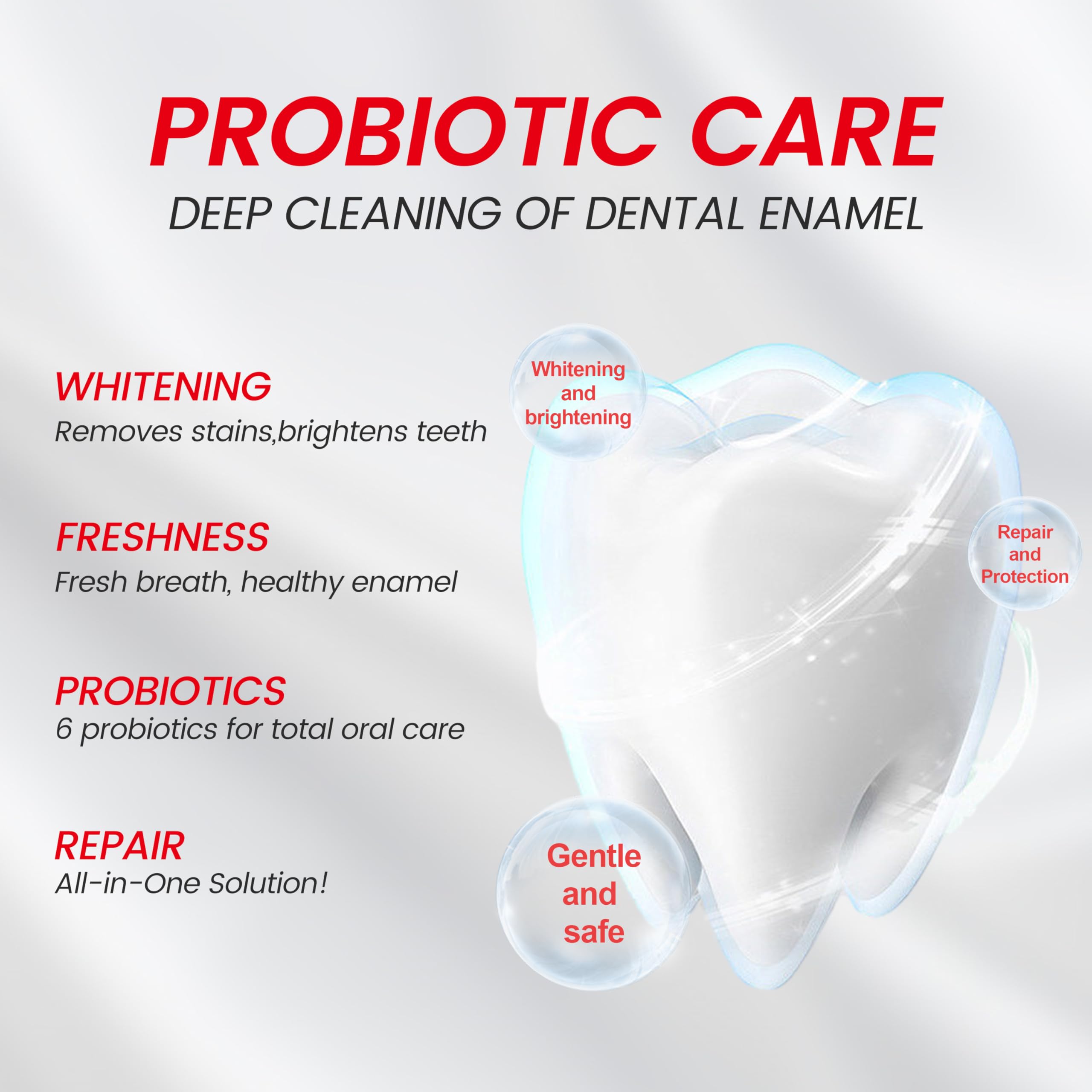 MSDRWIKEY SP-6 Toothpaste Bundle – 6 Probiotics, 7-Pro Whitening, Fluoride-Free