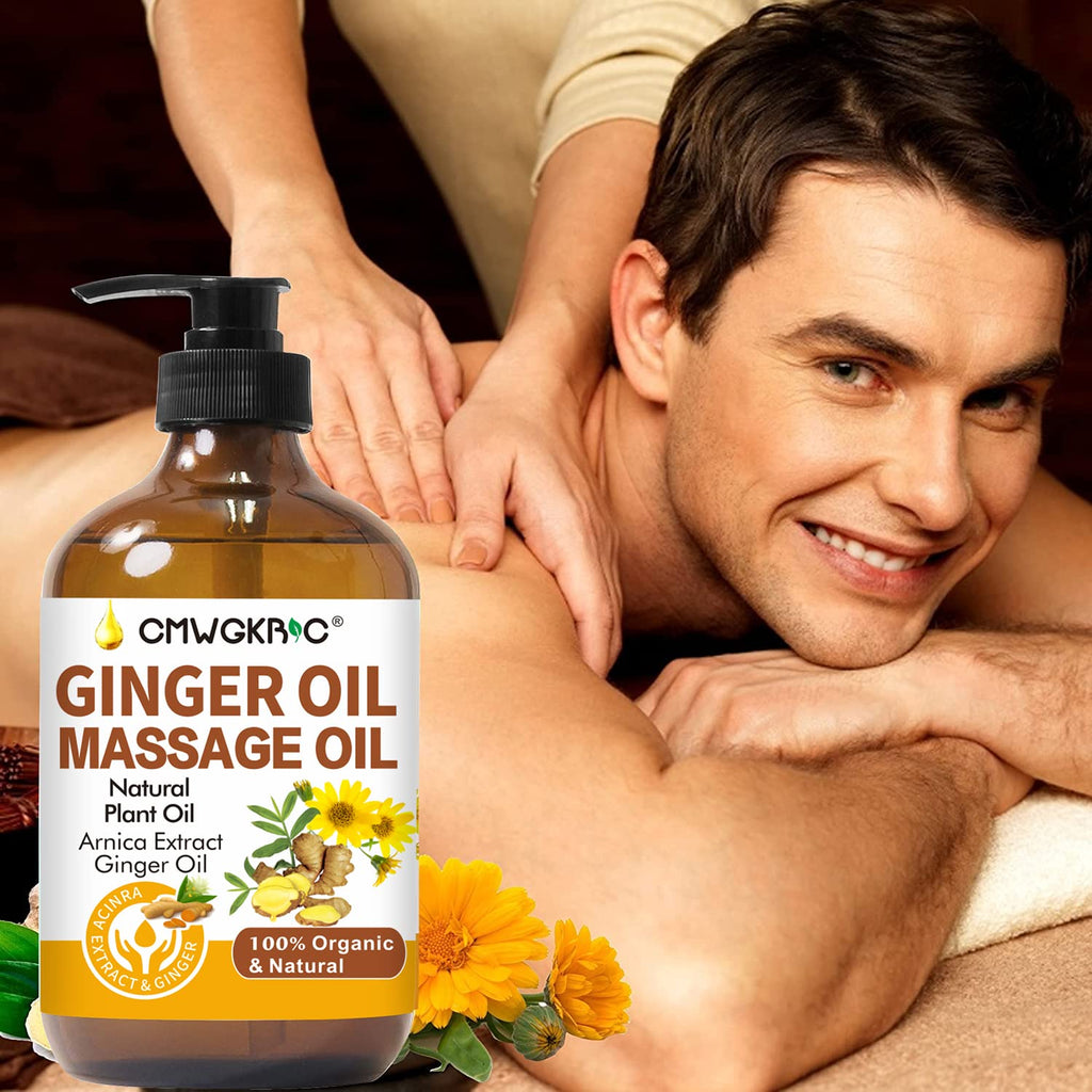 2 Pack Ginger Oil for Massage Therapy - Lymphatic Drainage & Sore Muscle Relief