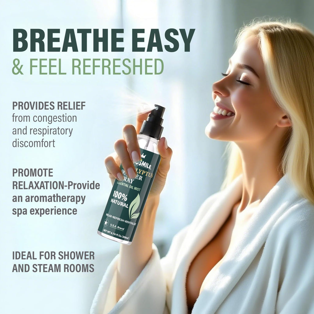 Eucalyptus Shower Spray – Pure Eucalyptus Oil, At-Home Spa