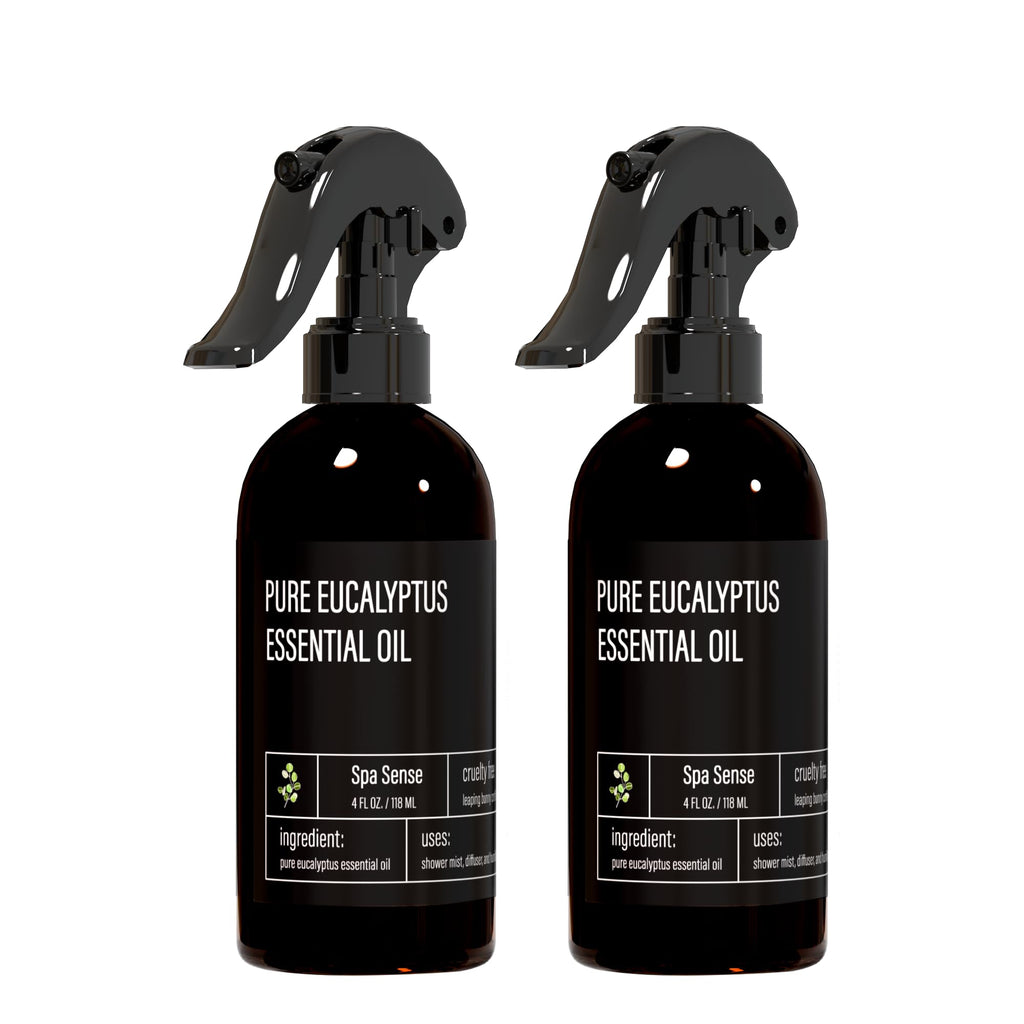 Spa Sense Pure Eucalyptus Oil Shower Mist & Steam Room Spray – 4 oz, 2 Pack | Premium Aromatherapy Essential Oil Spray