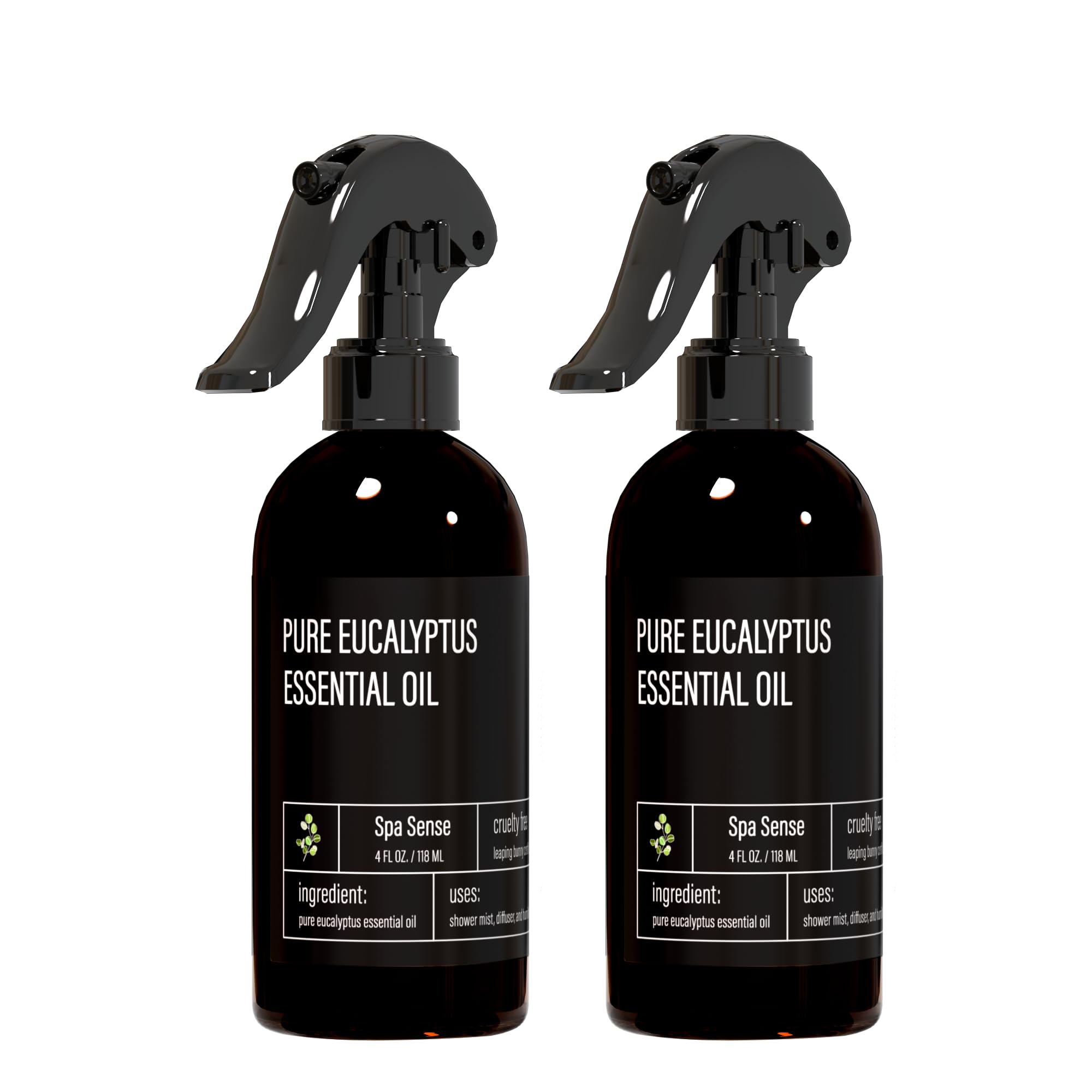 Spa Sense Pure Eucalyptus Oil Shower Mist & Steam Room Spray – 4 oz, 2 Pack | Premium Aromatherapy Essential Oil Spray