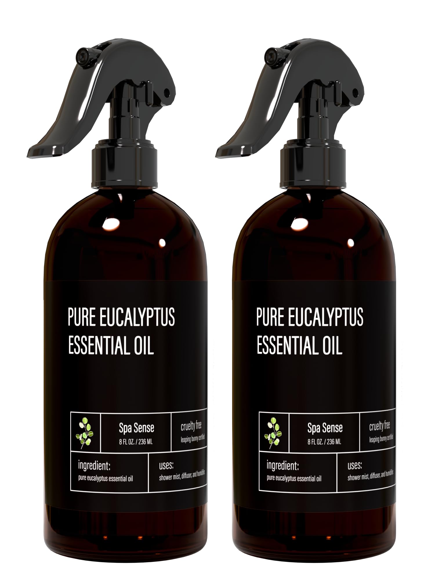 Spa Sense Pure Eucalyptus Shower Mist & Steam Room Spray – 8oz 2 Pack