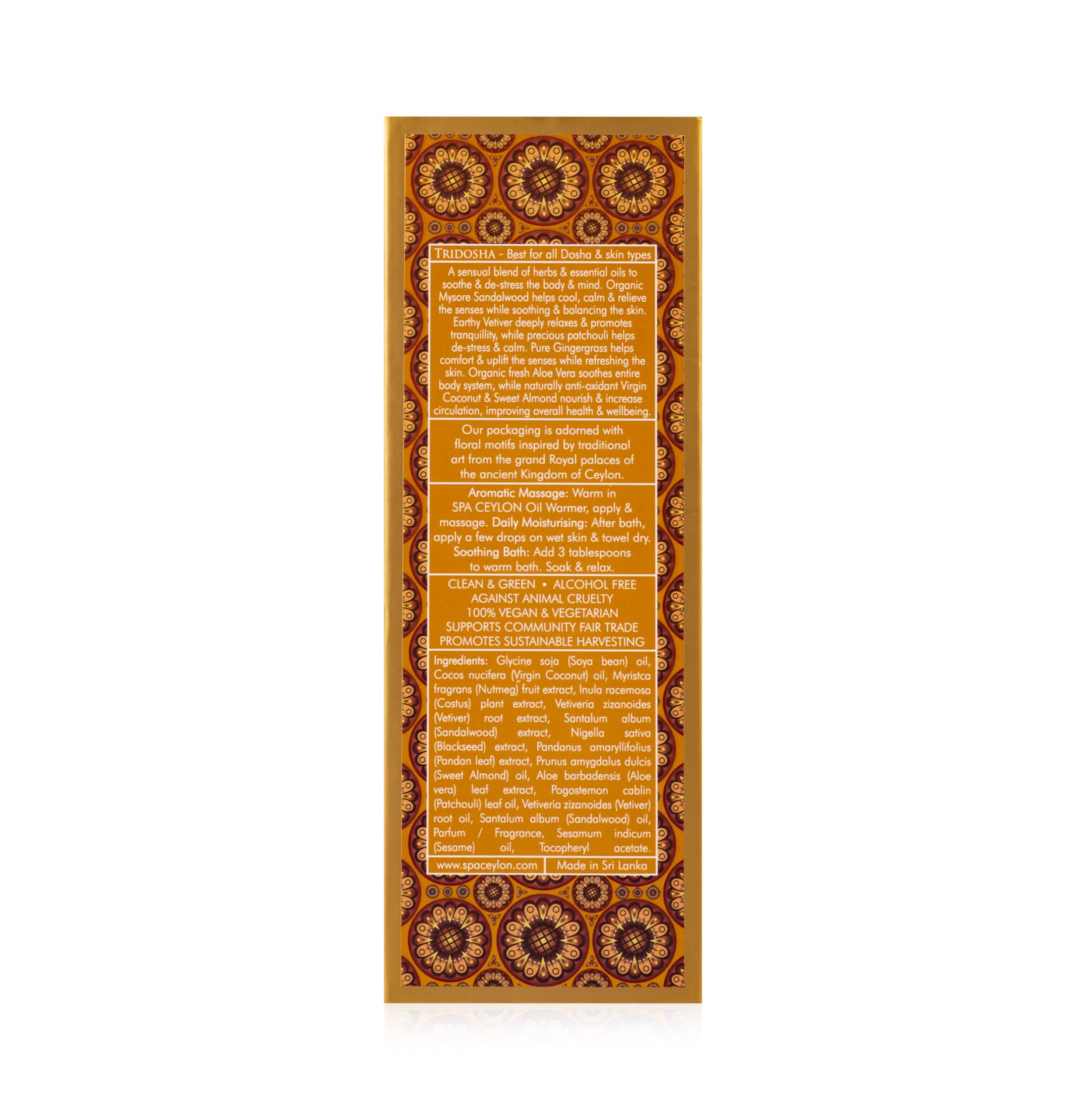 Spa Ceylon Sensual Sandalwood Bath & Massage Oil | Professional Body Oil for Massage Therapy