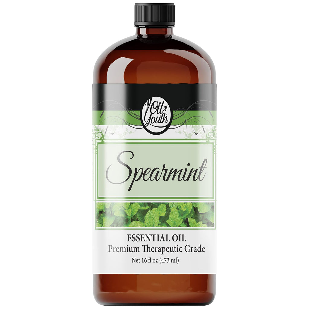 Oil of Youth Spearmint Essential Oil 16oz – Pure Spearmint for Skin Therapy & Aromatherapy