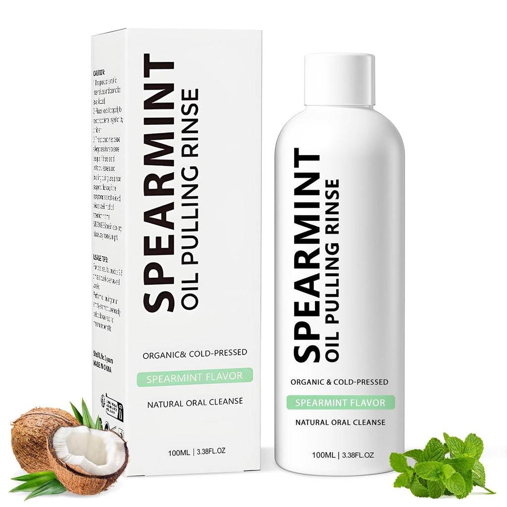 Spearmint Oil Pulling Rinse | Cold-Pressed Coconut Oil for Teeth & Fresh Breath